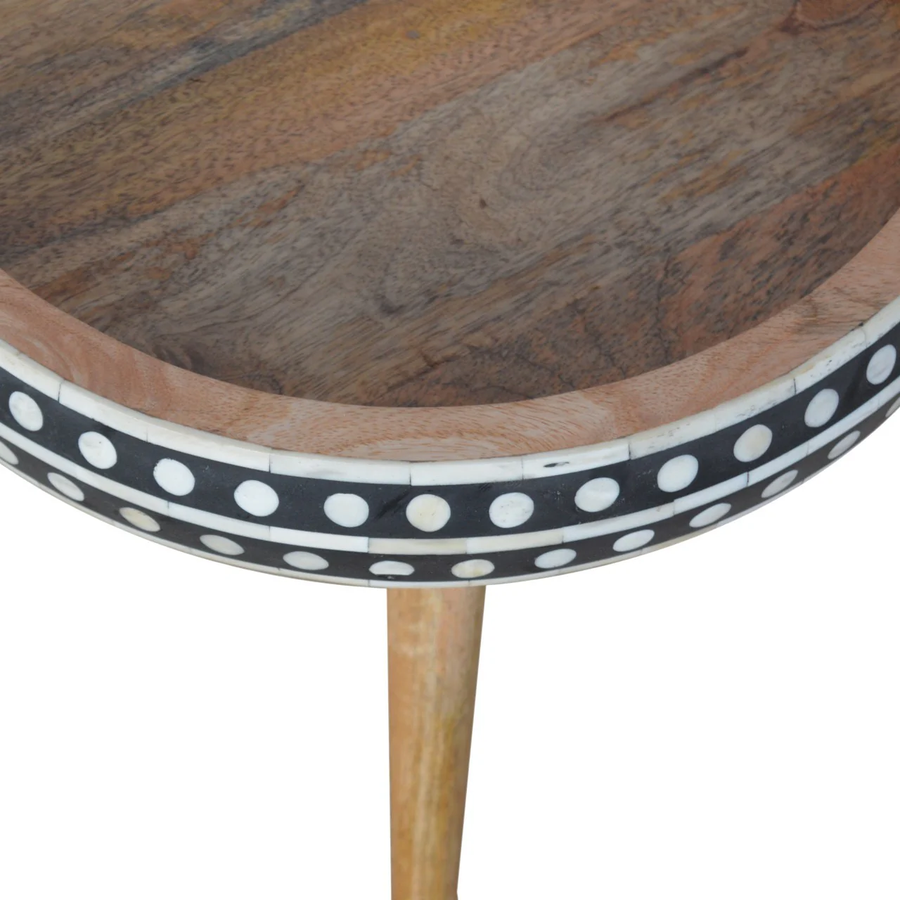 Solid Wood Small Dotted End Table