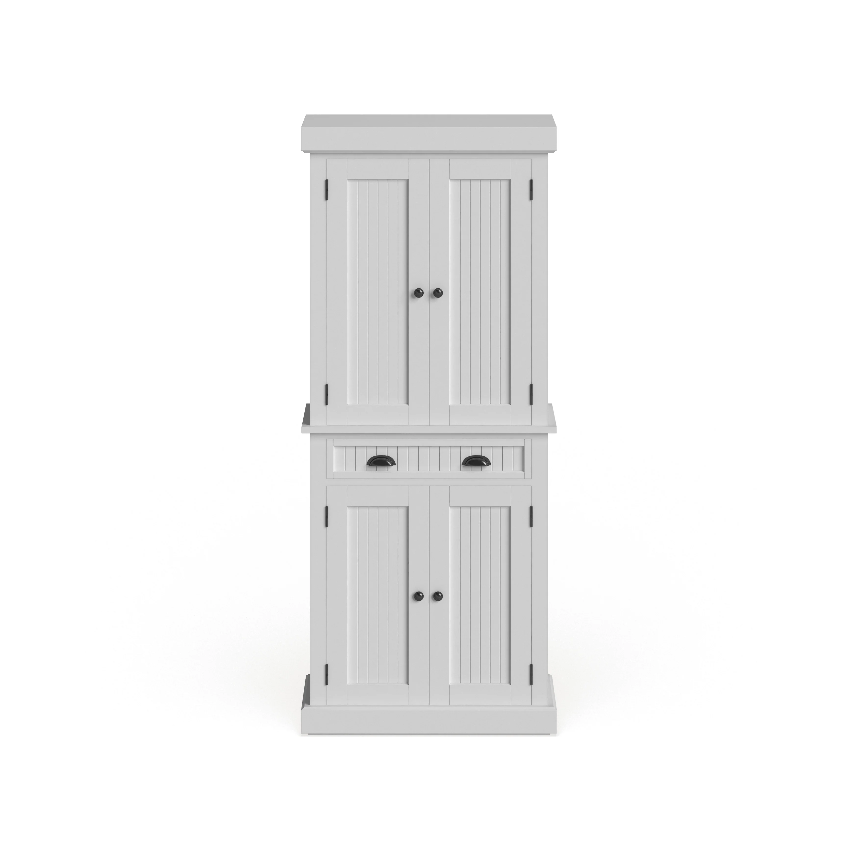 Homestyles Nantucket Sanded Off-White Pantry with Four Doors - N/A