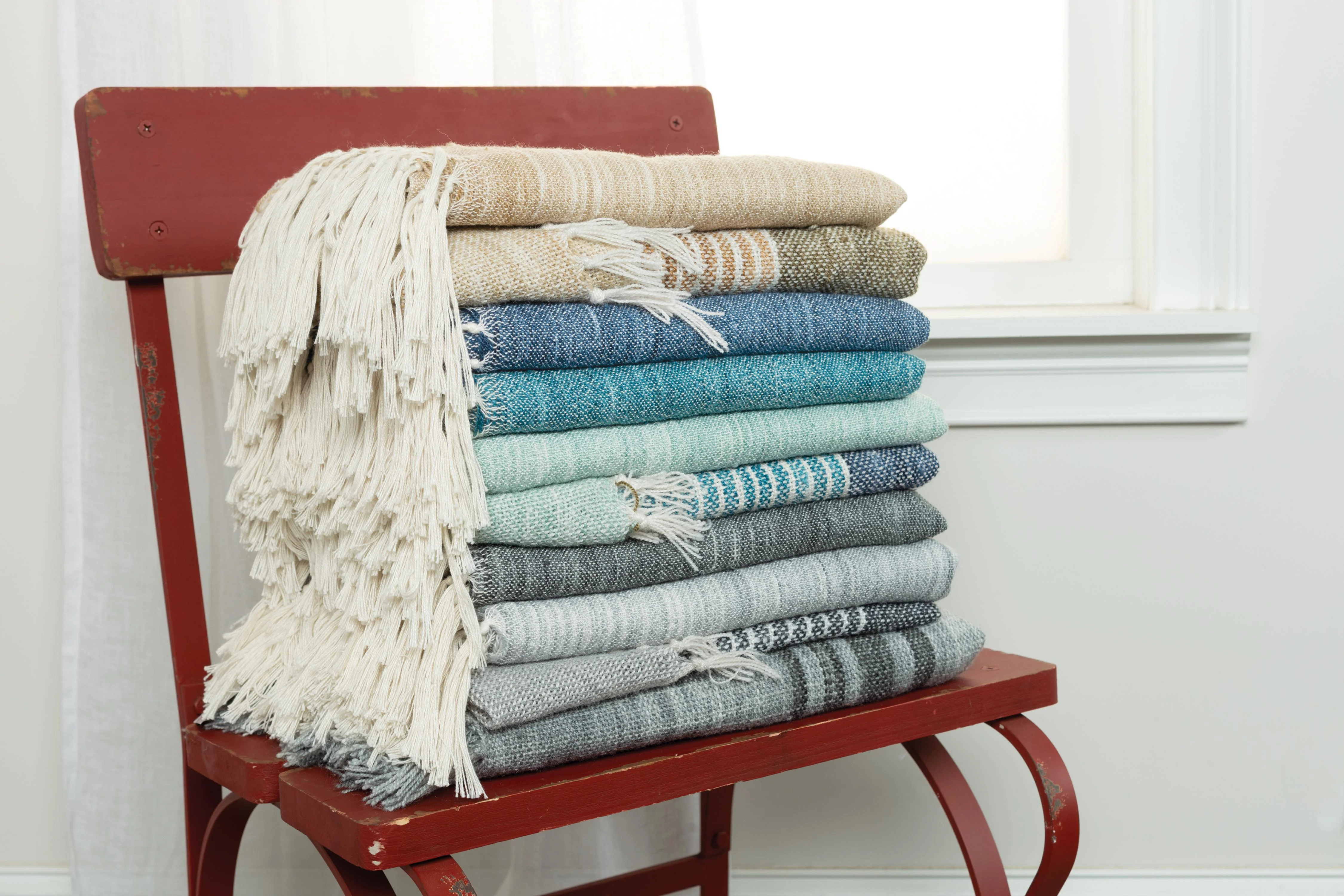 Woven Abstract Fringe Throw