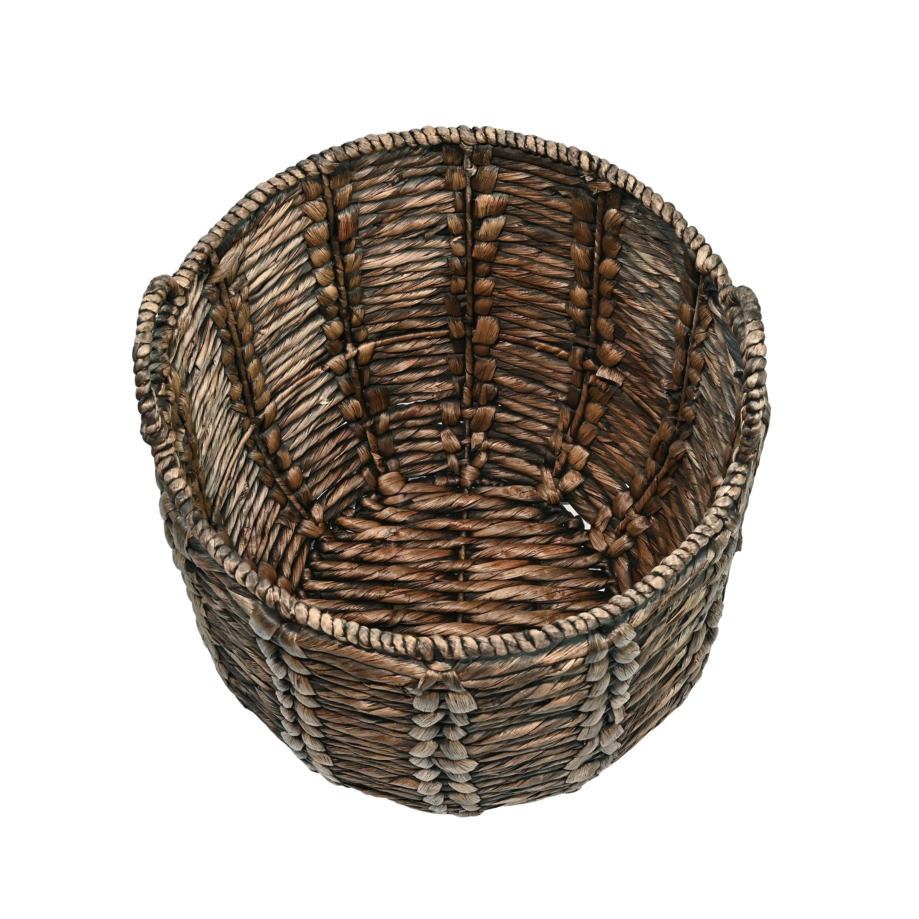 happimess Bohemian Hand-Woven Abaca Basket with Handles