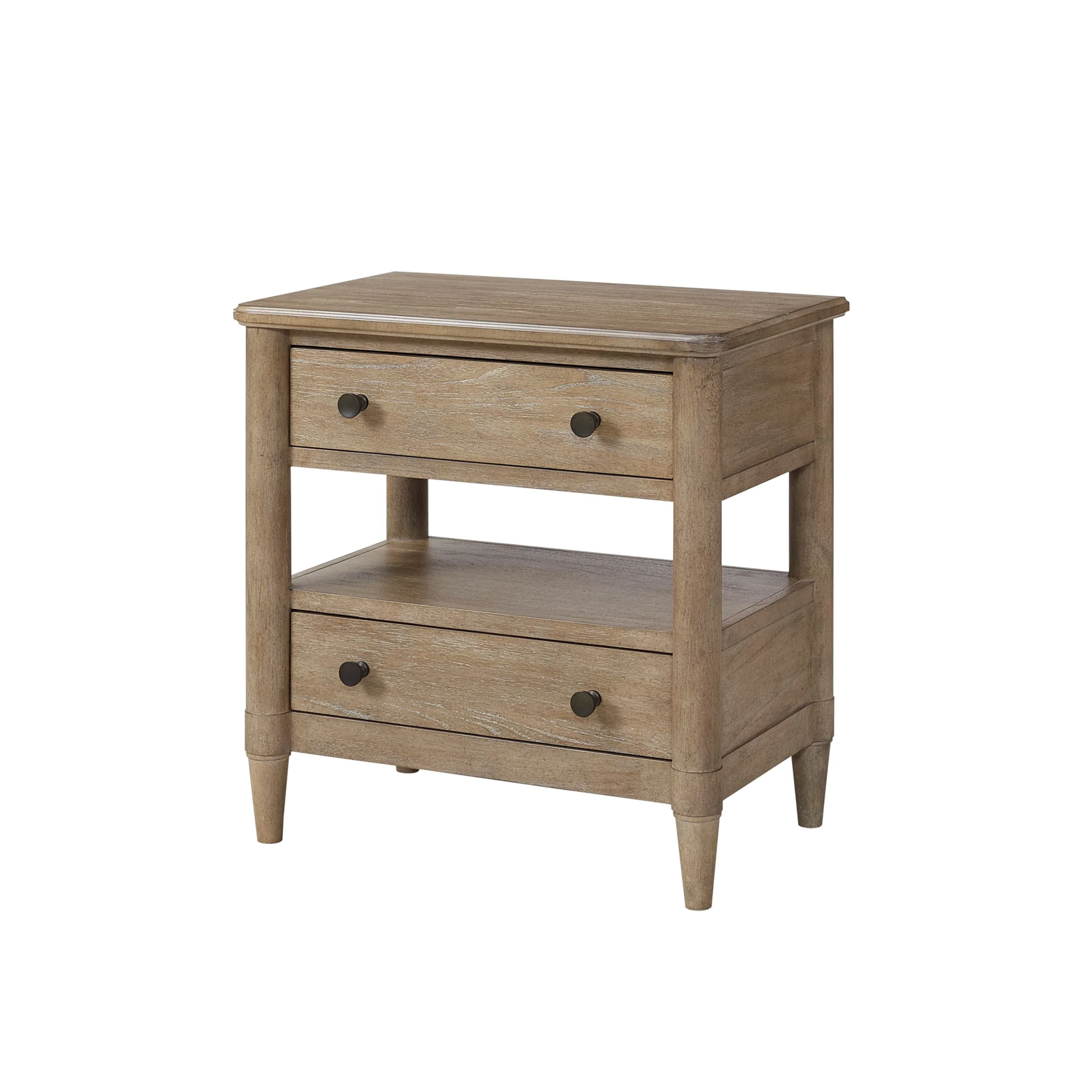 Nightstand with 2 Drawer and Open Shelf