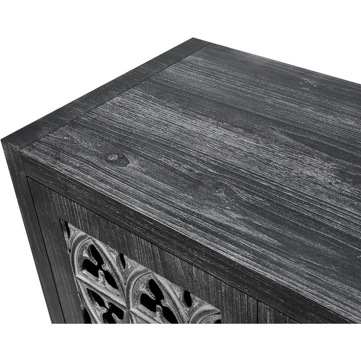 Roomfitters Hollow Four Door Antique Cabinet - American Country Style, Ideal for Living Room, TV Cabinet, Kitchen