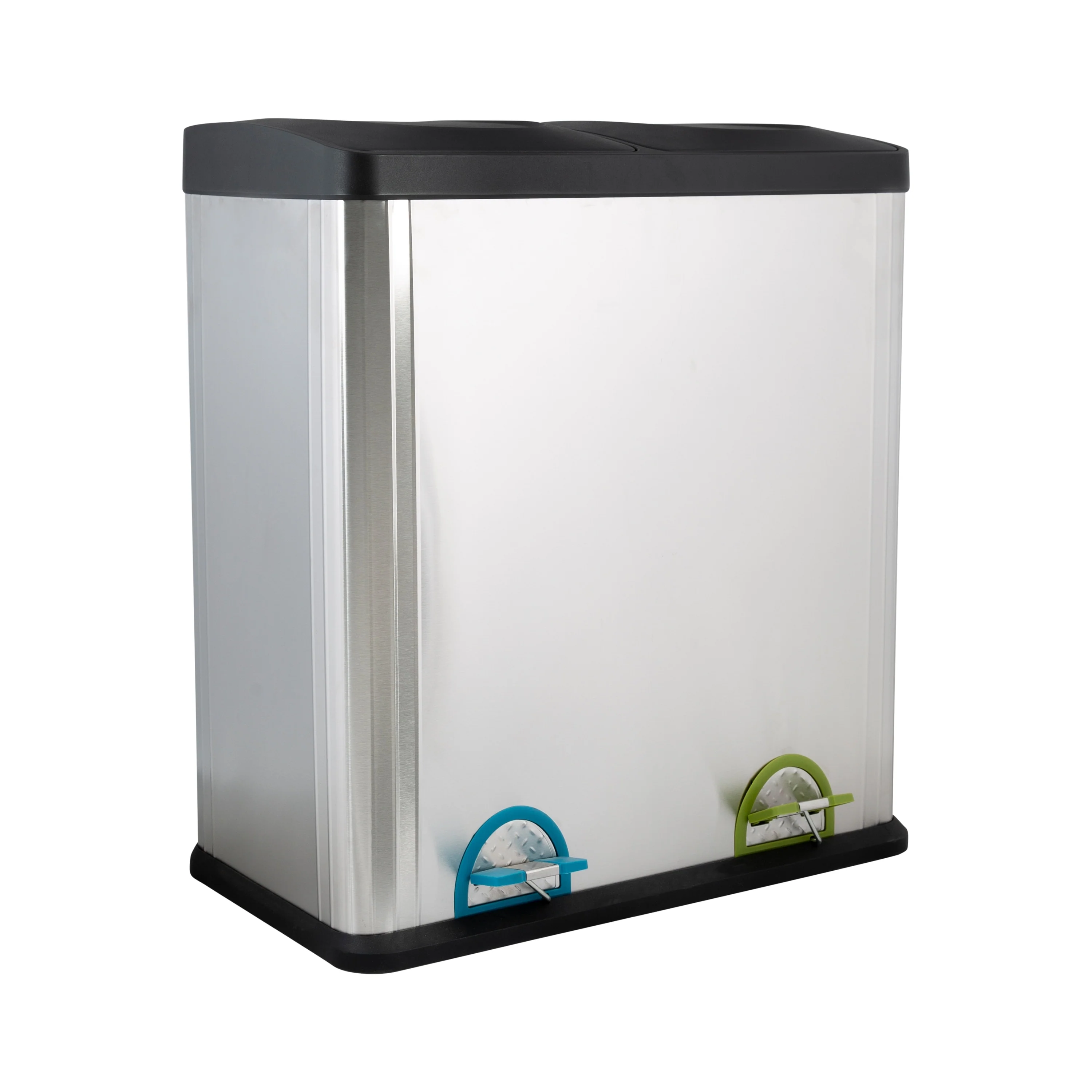 Organize It All 60 Liter 2 Compartment Stainless Recycle Bin