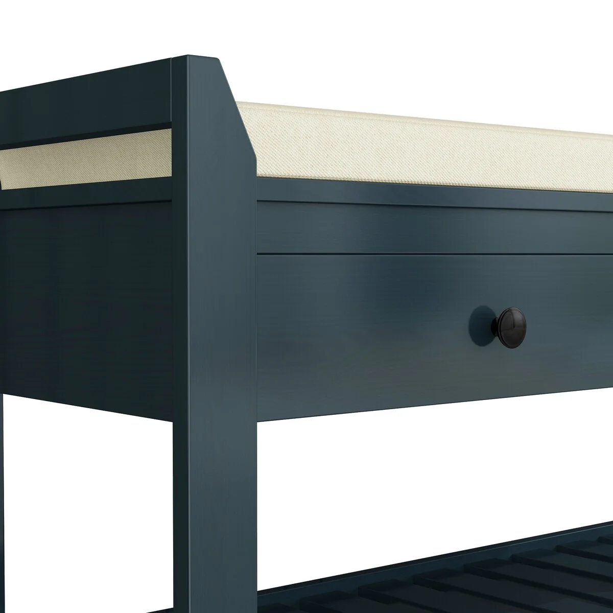 Entryway Storage Shoe Rack Bench with Cushioned Seat and Drawers