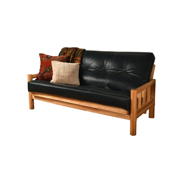 Anders Full / Double 80'' Faux Leather Tufted Futon And Mattress