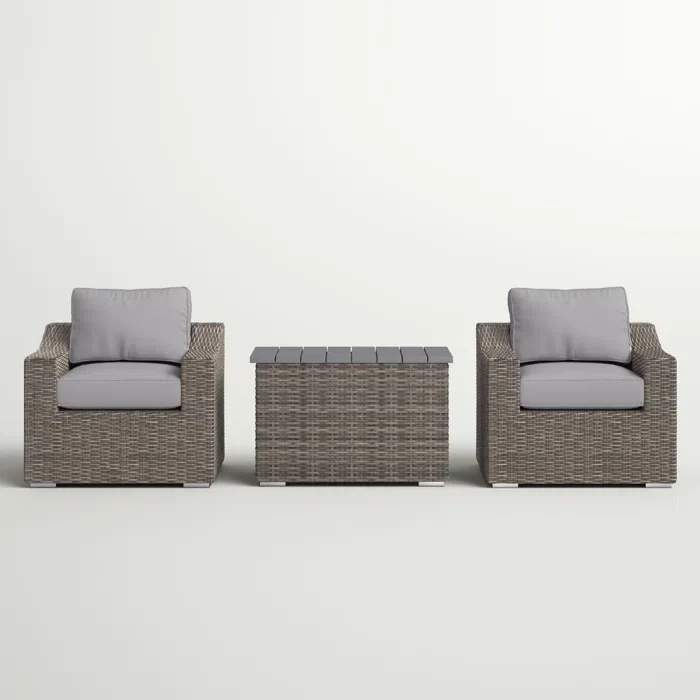Chic Rattan Wicker Fully Assembled 2-Person Seating Set