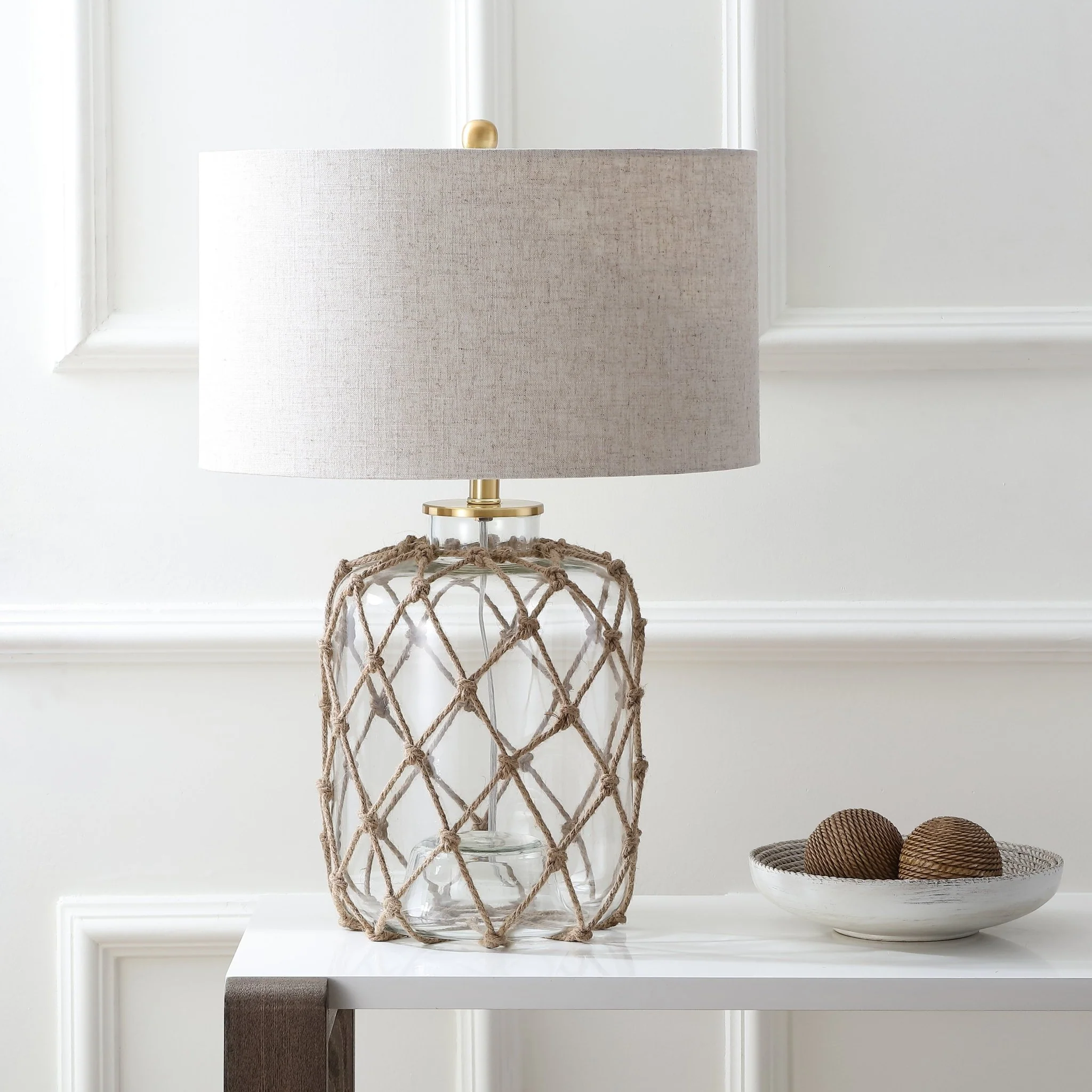 Mer Glass and Rope LED Table Lamp