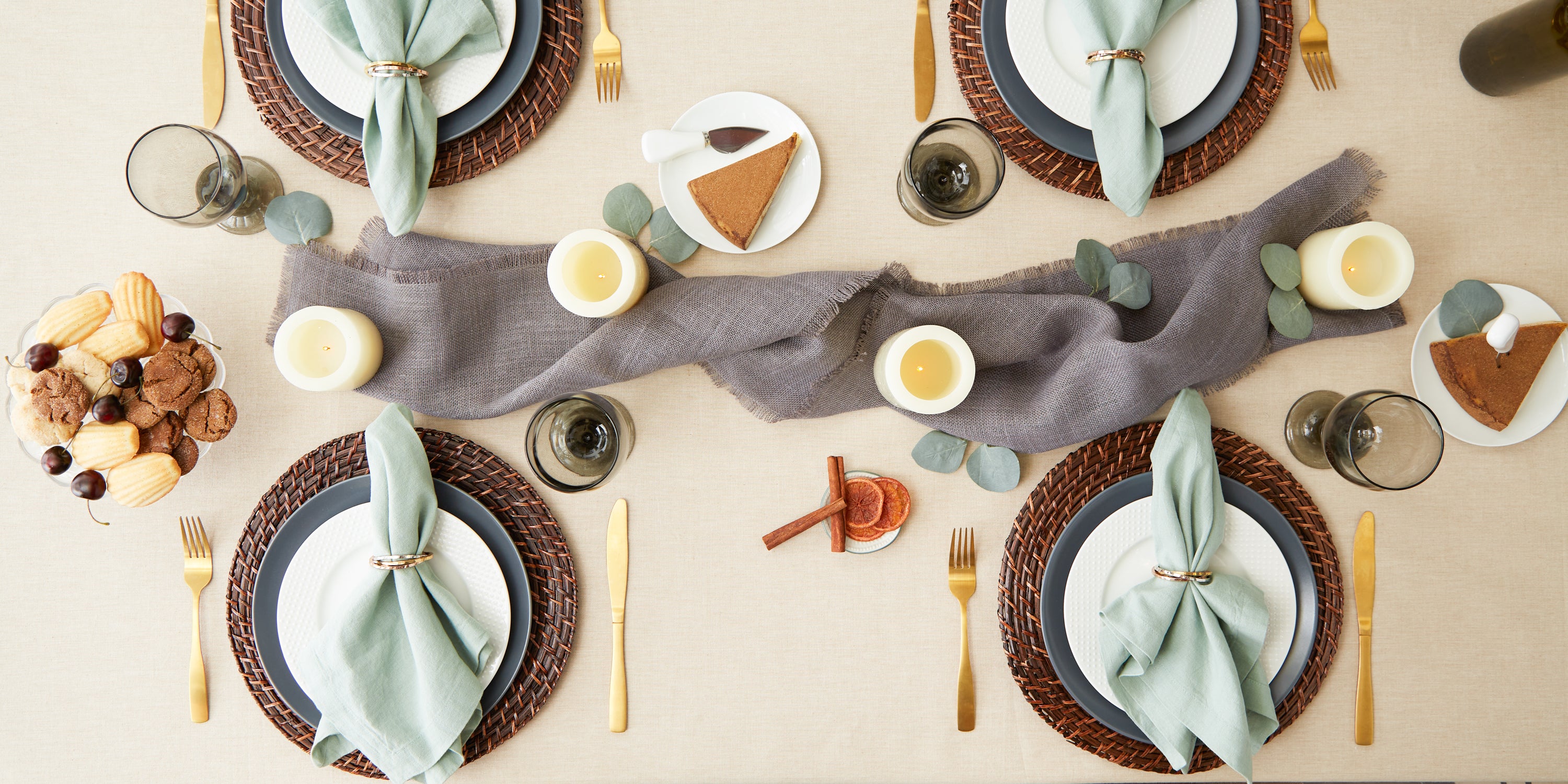 Black French Stripe Tablecloth