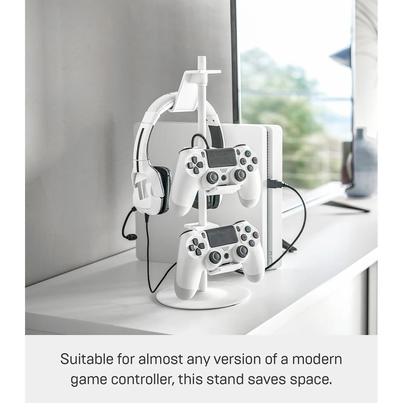 Yamazaki Home Controller Stand, Steel, Adjustable - L 6.69 x W 6.69 x H 15.16 inches