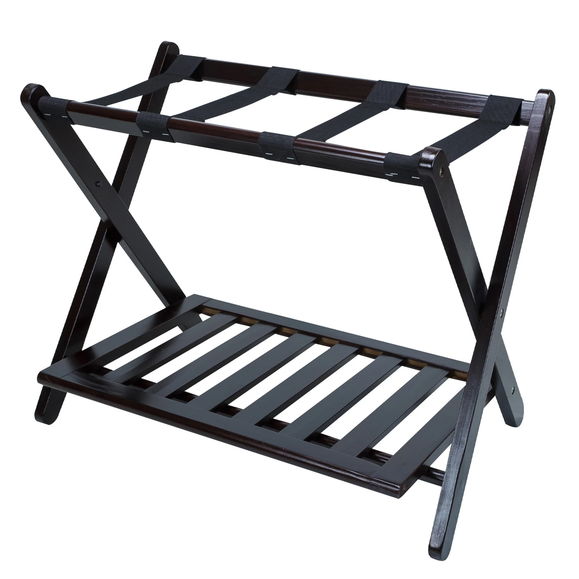 Hotel-style Luggage Rack with Shelf