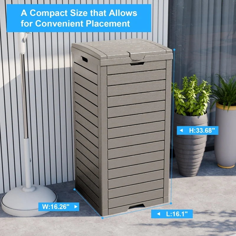 Resin Step On Curbside Trash Can & Recycling Bin