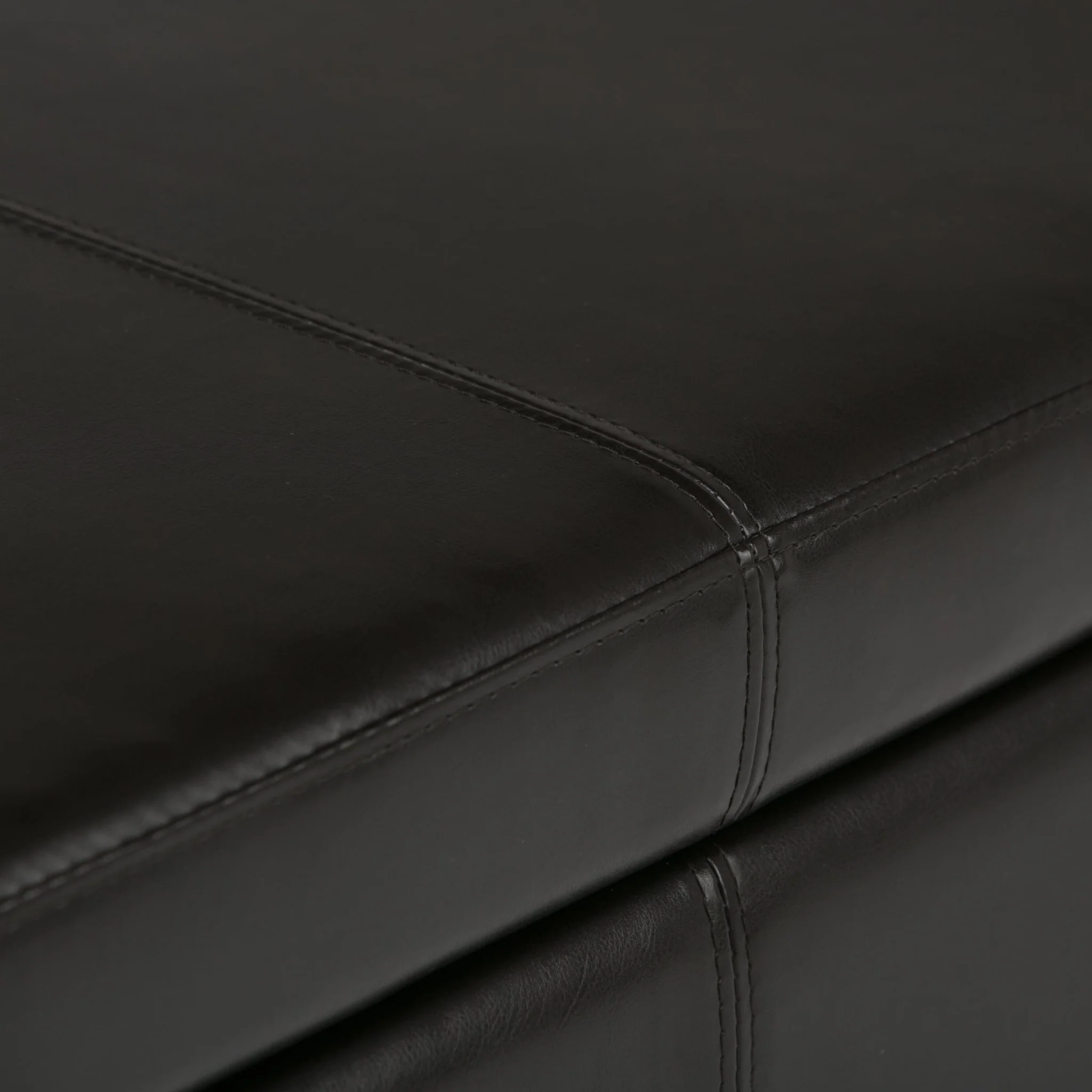 Upholstered Faux Leather Storage Ottoman