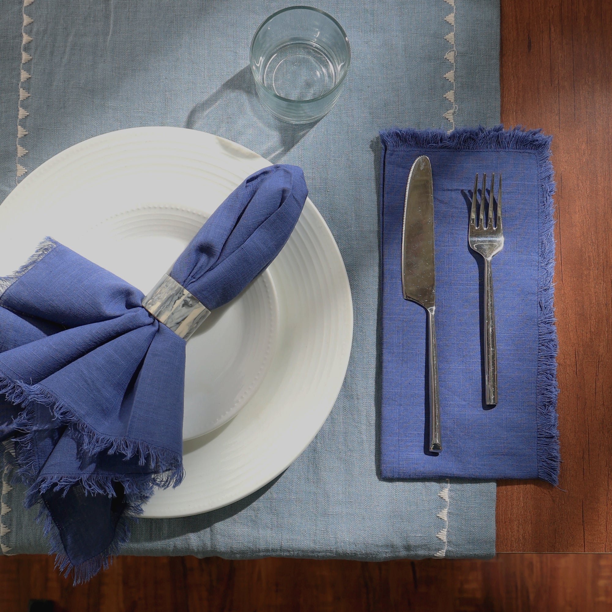 Premium Cotton Classic Hemstitch 20x20 Dinner Napkins, Set of 4