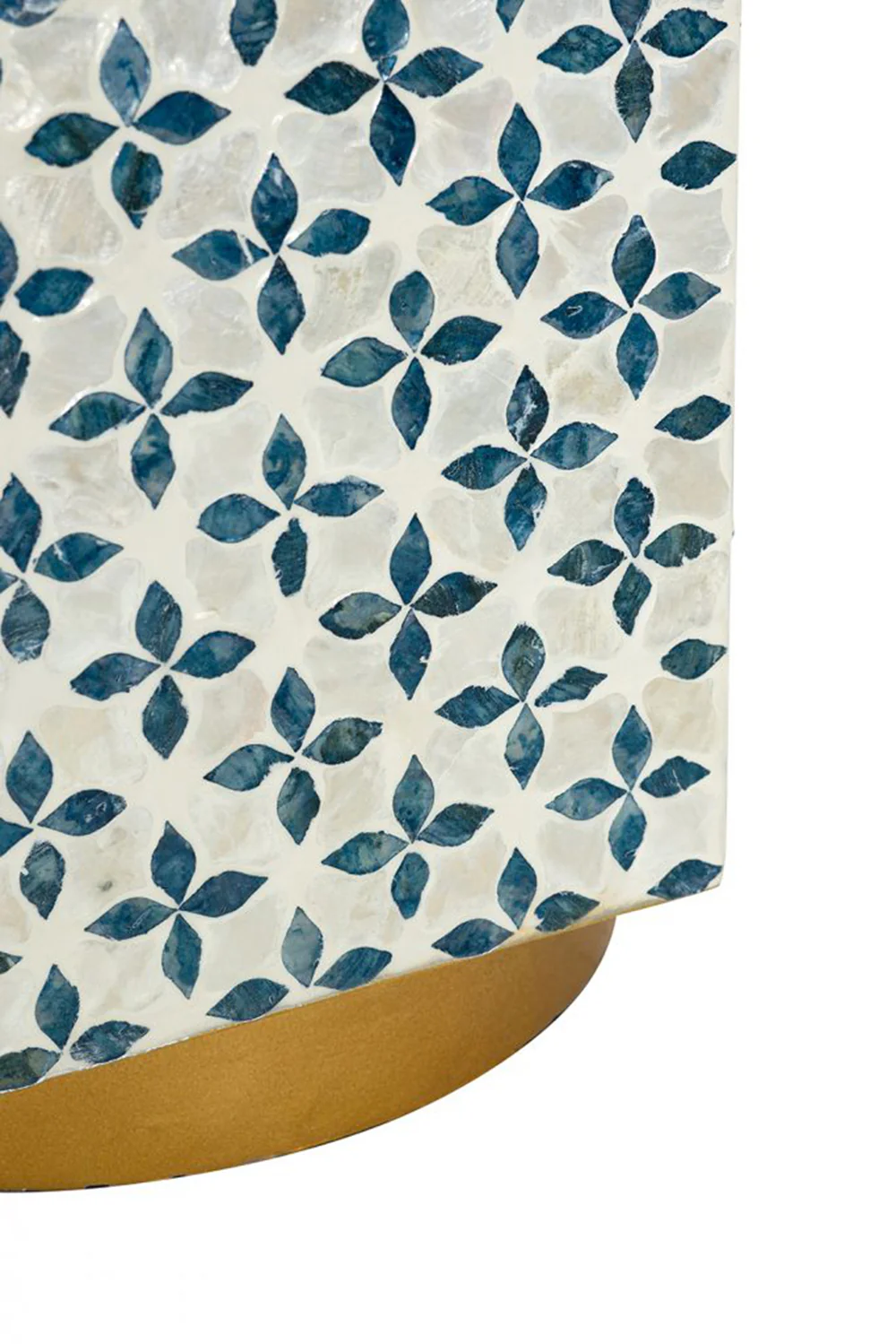 Hexagonal Blue Capiz Side Table