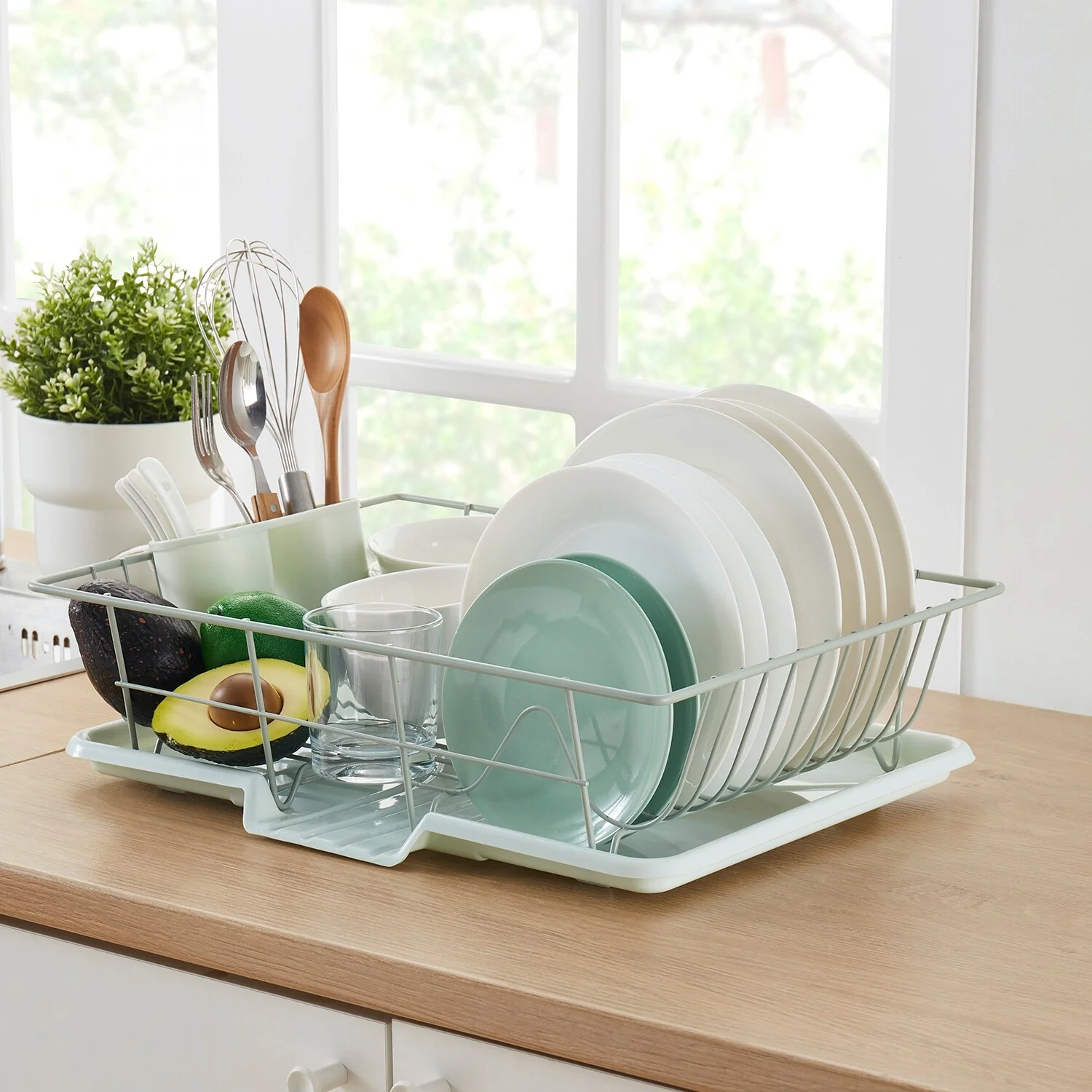 Sweet Home Collection 3-Piece Kitchen Sink Dish Drainer Set