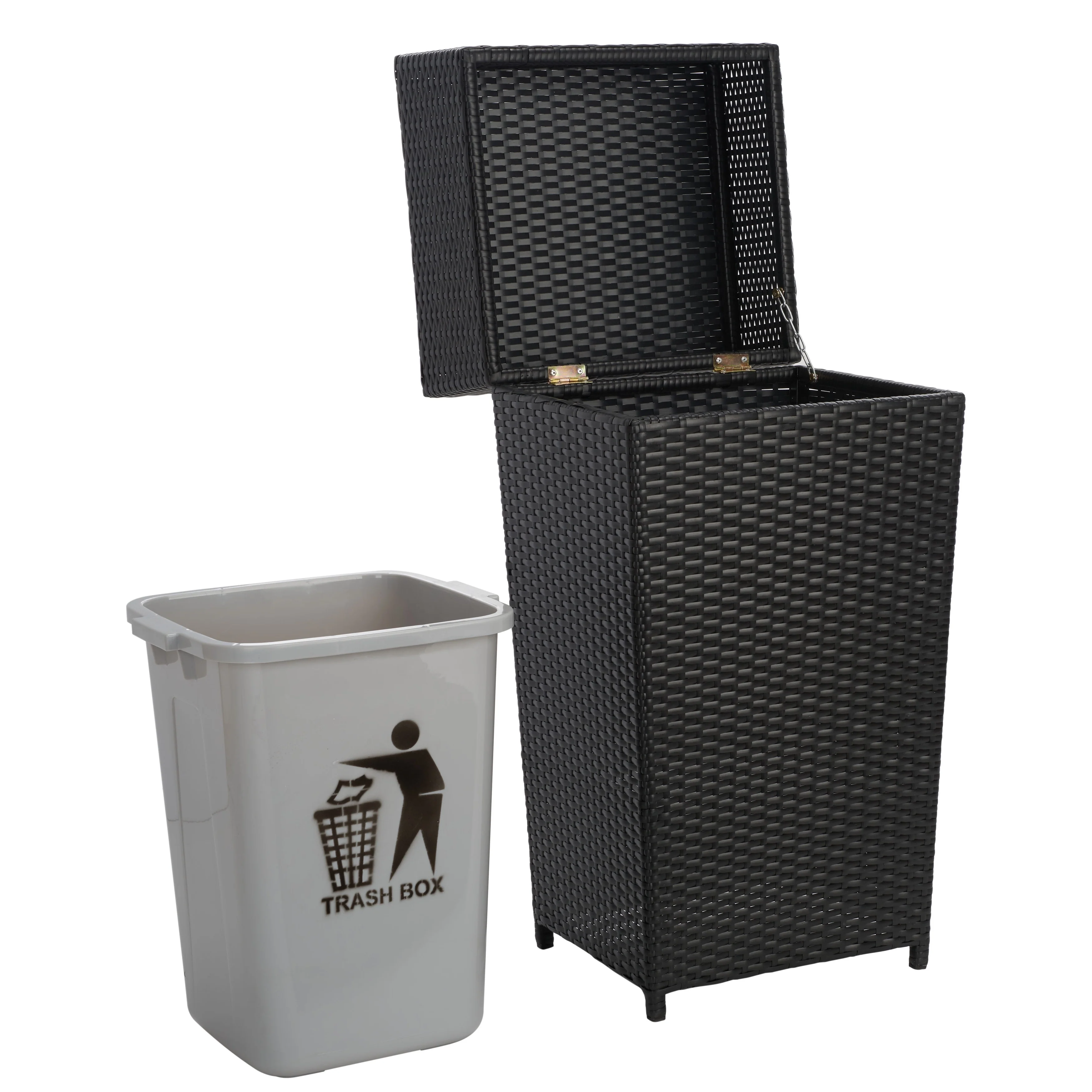 SAFAVIEH Outdoor Jennie Trash Bin (Fully Assembled)