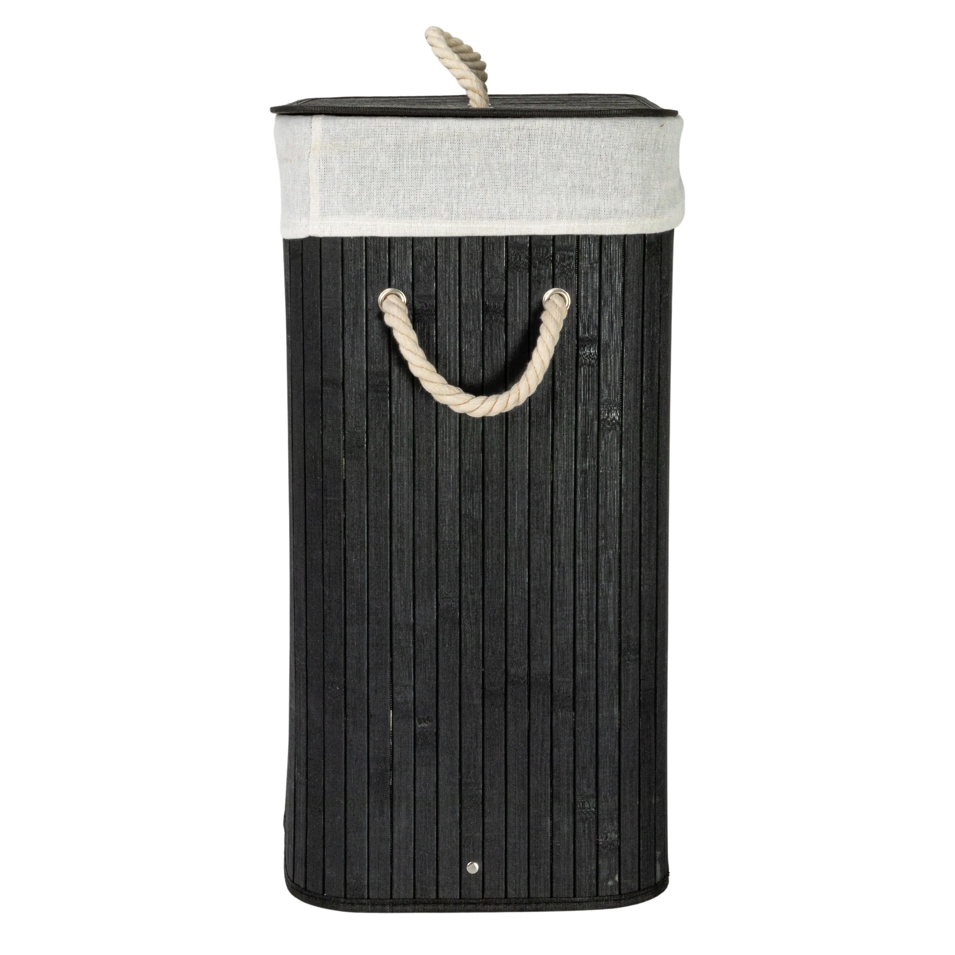 Household Essentials Bamboo Laundry Hamper with Handles and Removable Laundry Bag