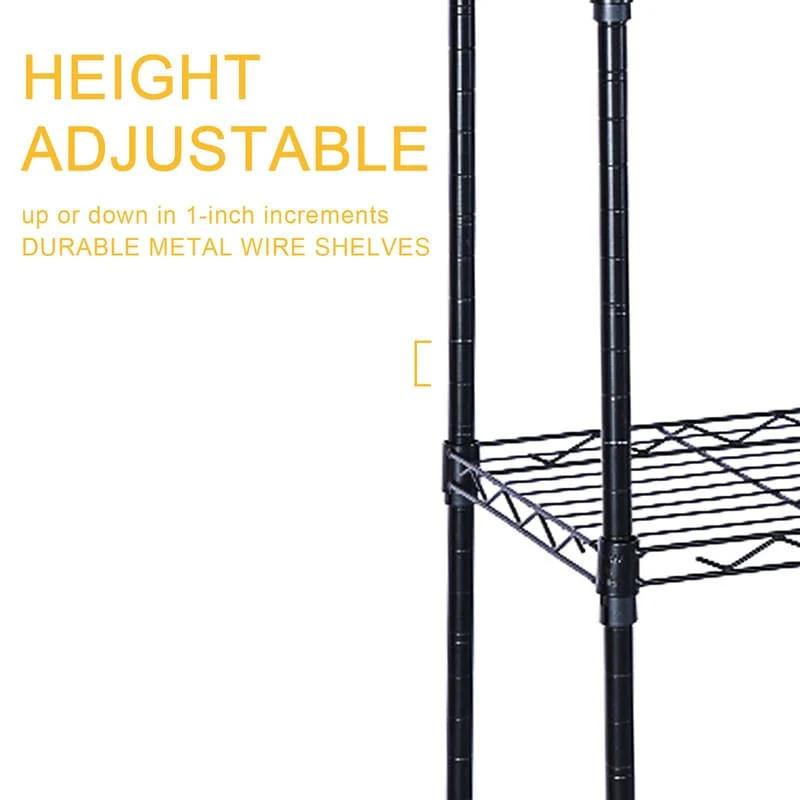 6-Tier Steel Wire Shelving with Wheels Adjustable Storage Units