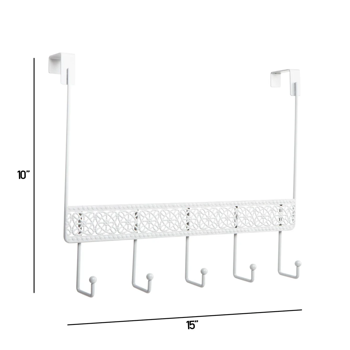 Elle Décor Dentelle 5 Hook Over the Door Hook in White - 15