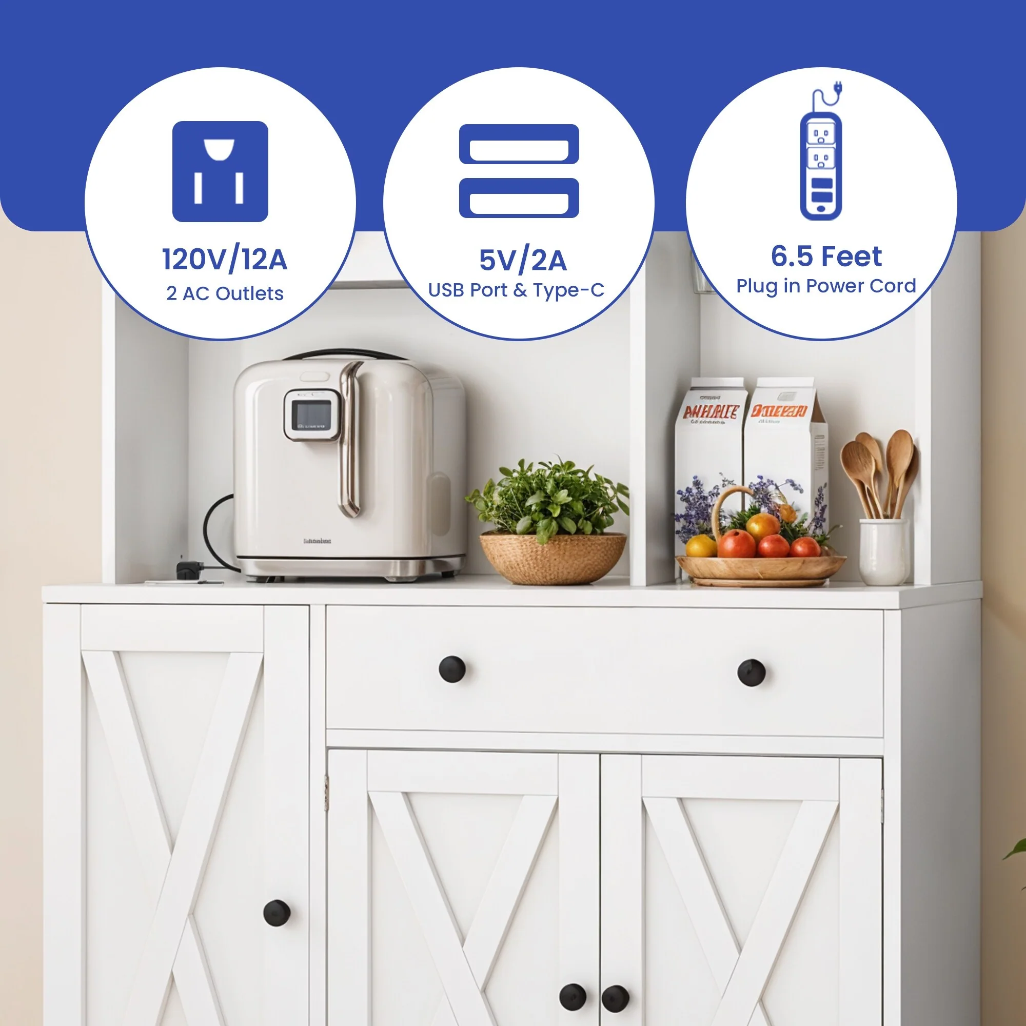 71'' Kitchen Pantry Storage Cabinet - 71