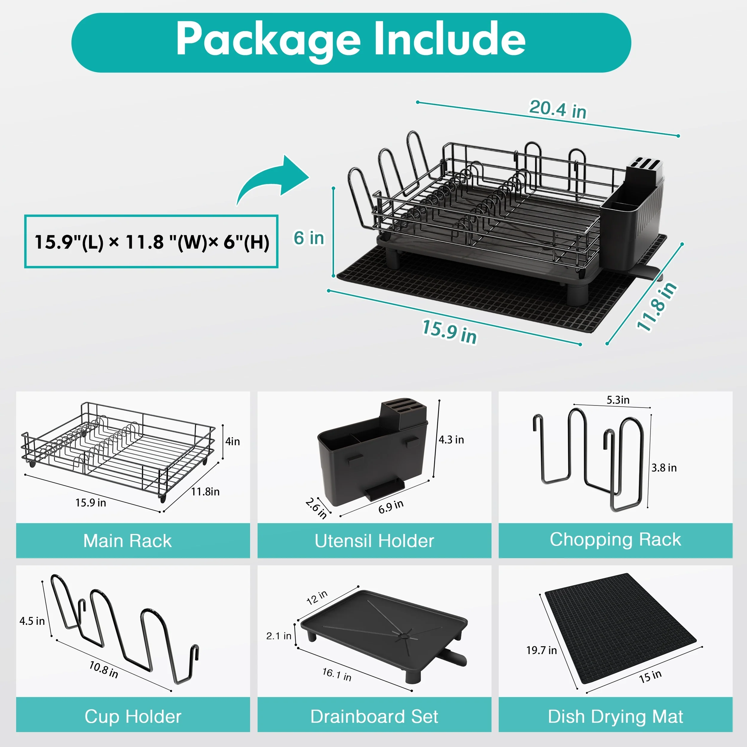 JASIWAY Multifunctional Kitchen Stainless Steel Dish Rack