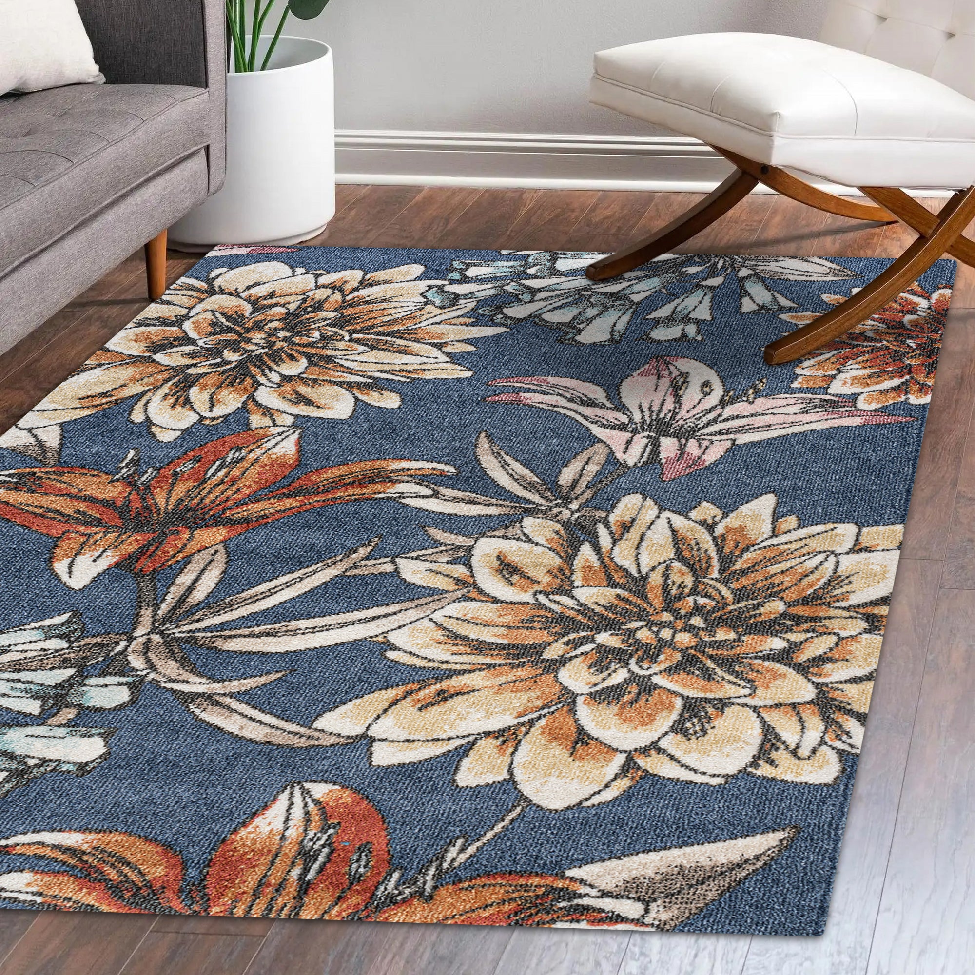 Giglio Modern Botanical Flower Area Rug