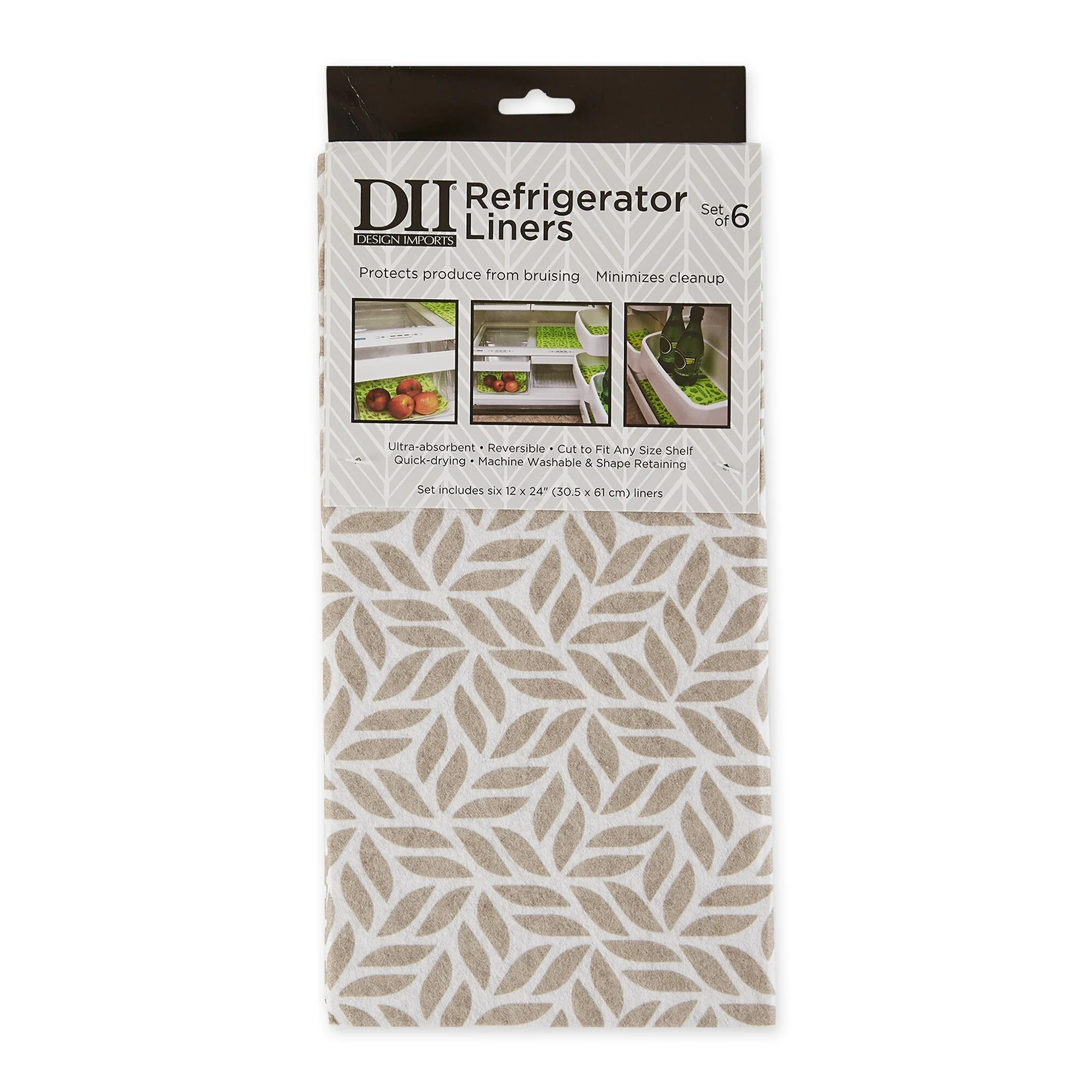 DII Nautical Blue Market Print Fridge Liner (Set of 6)