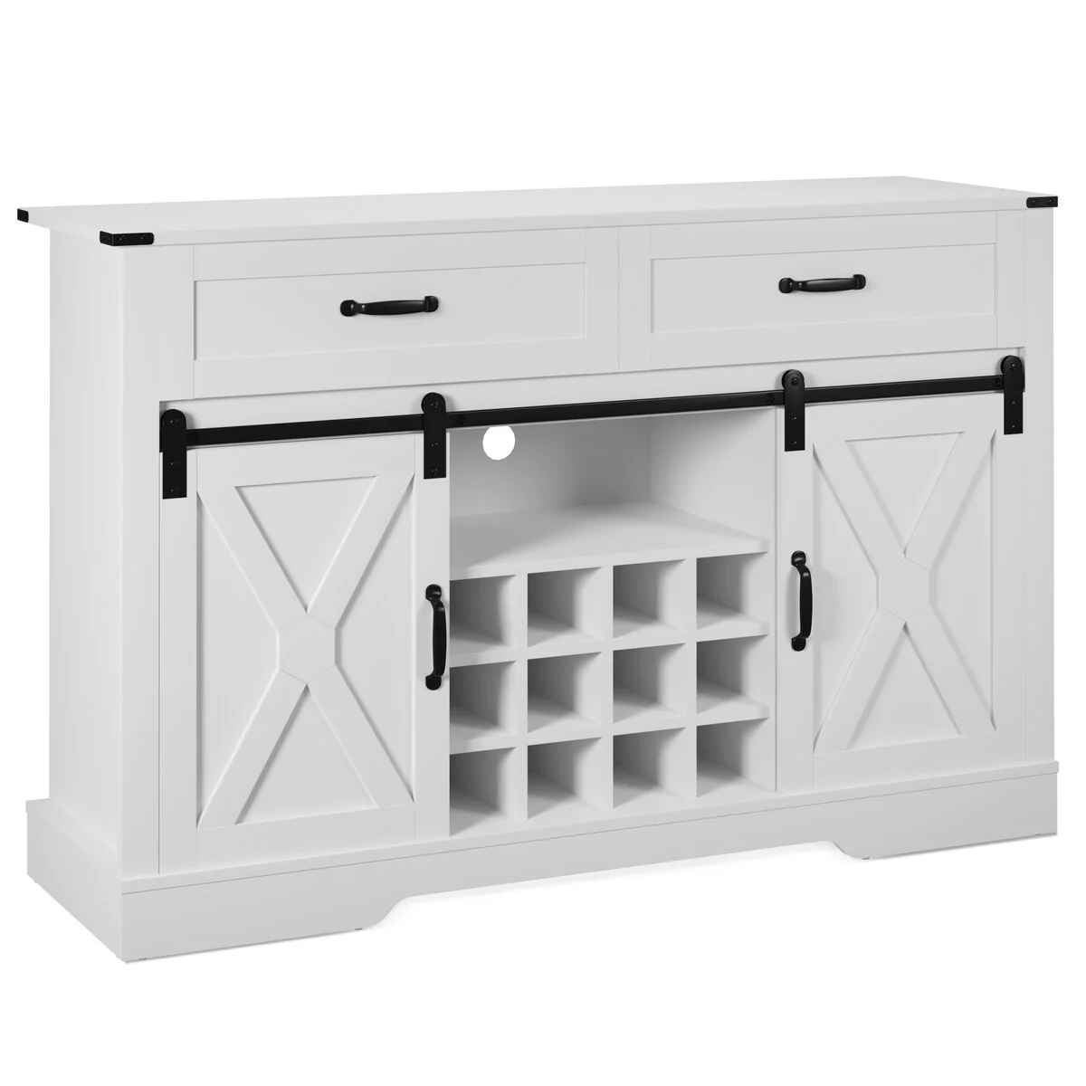 Royalcraft 51.96 Inch Bar Cabinet with Wine Rack and Large Storage