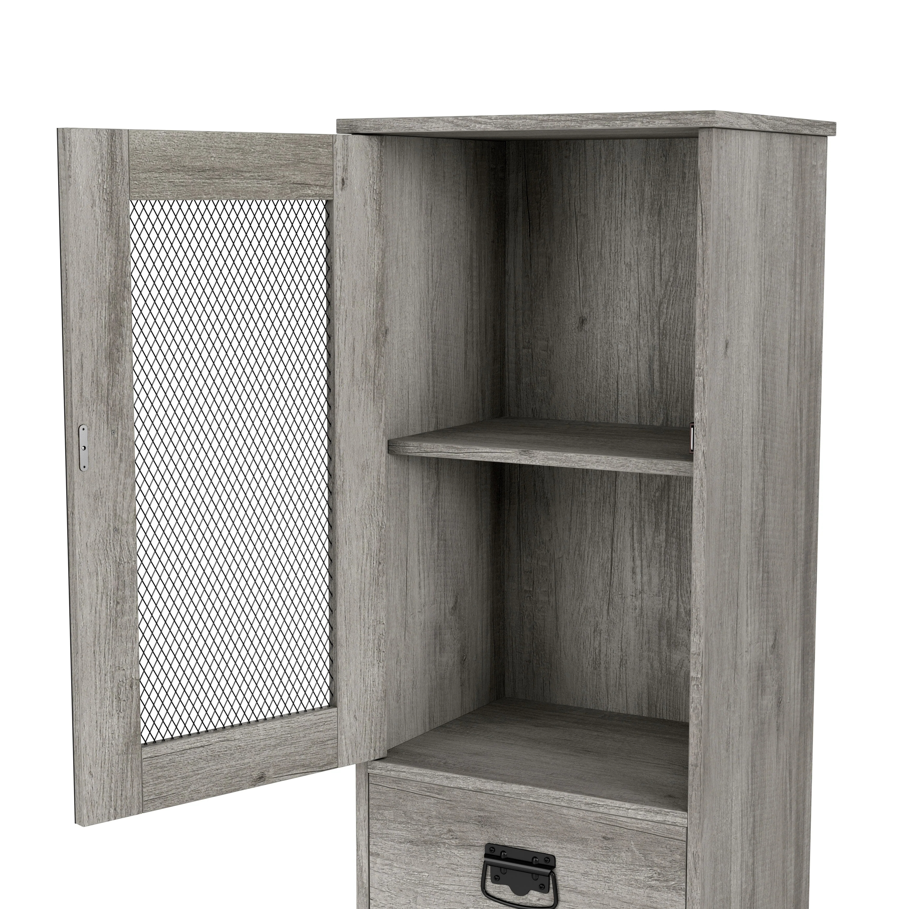 DH BASIC Industrial 3-shelf Tower Cabinet with Wine Bottle Storage by Denhour
