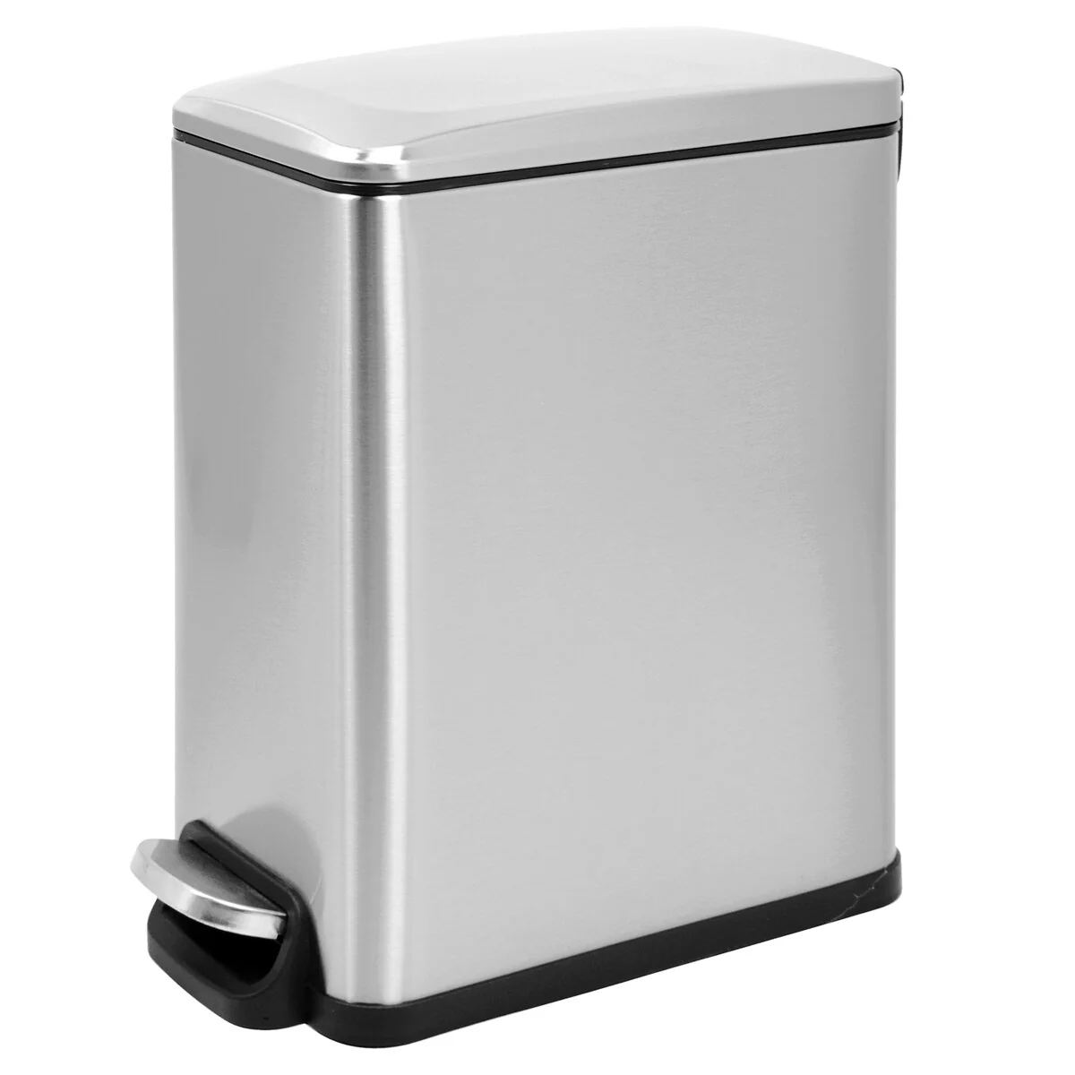 Innovaze 2.6 Gal./10 Liter Slim Stainless Steel Step-on Trash Can for Bathroom and Office