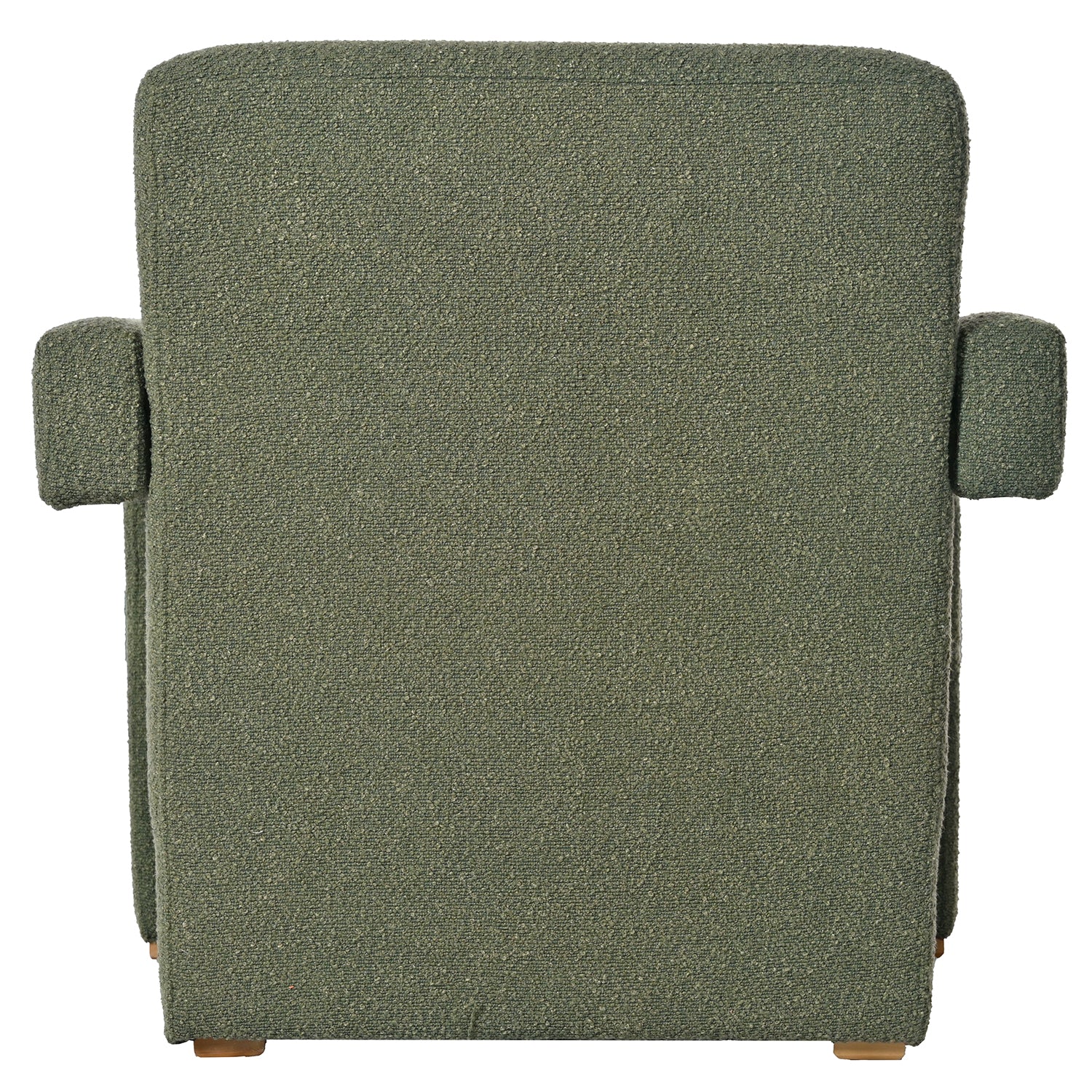 Upholstered Accent Chair with Wood Legs and Open Arms