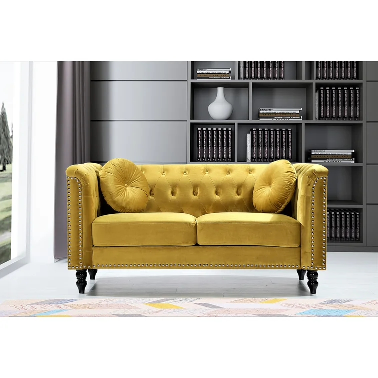 Whetzel 64.17'' Velvet Loveseat