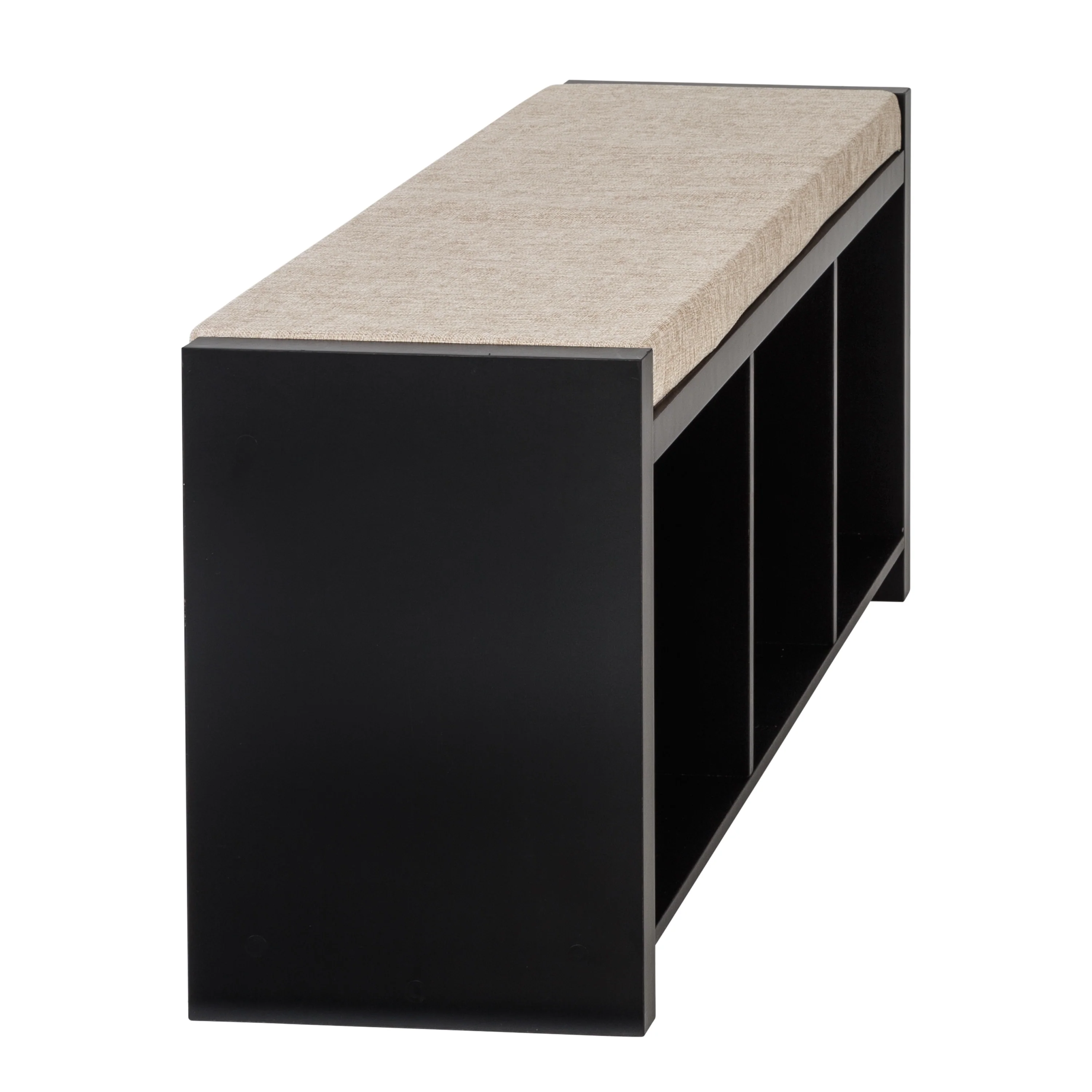 Honey-Can-Do MDF and Linen 3-Cube Storage Bench with Cushion
