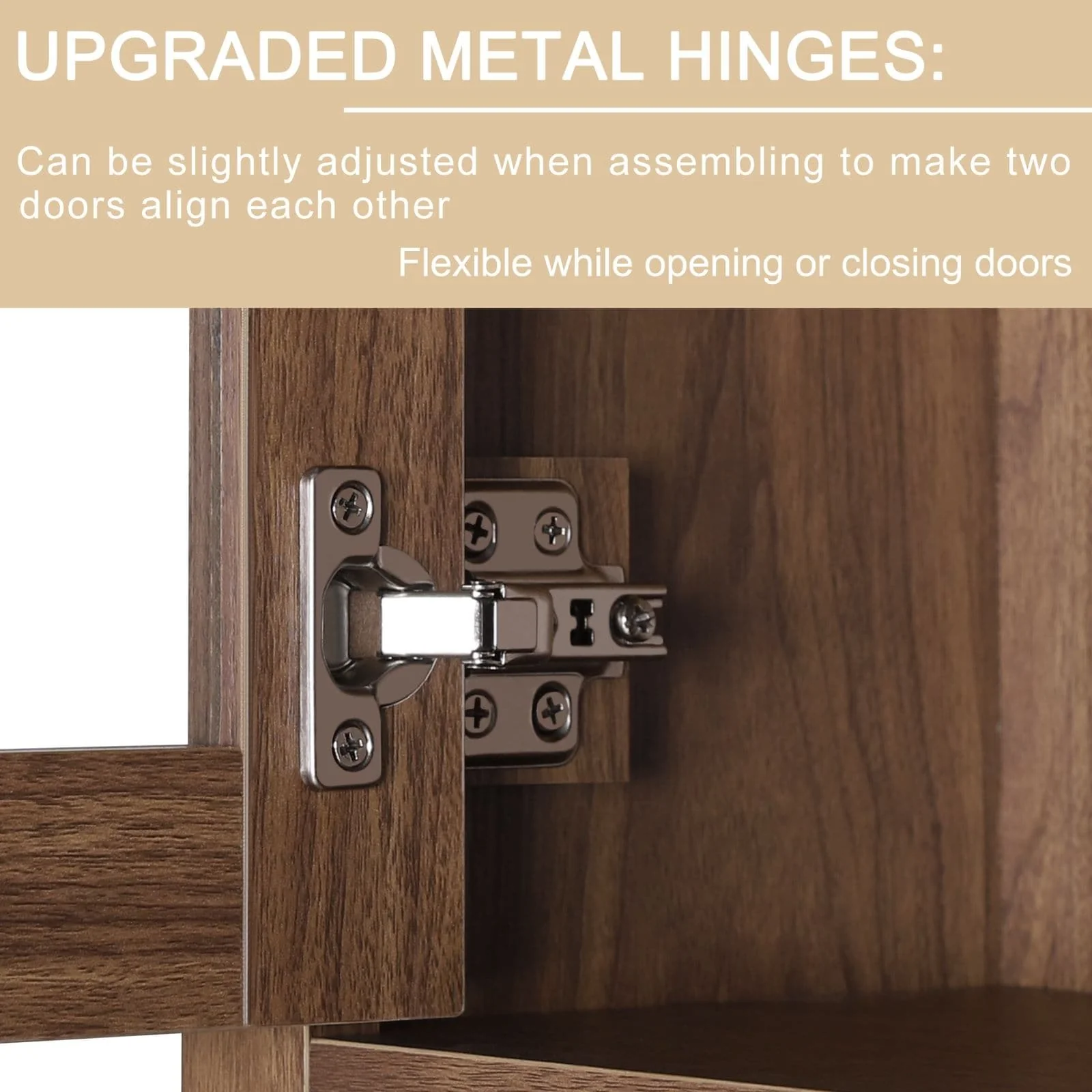 VEIKOUS Kitchen Pantry Storage Cabinet Cupboard with Framed Glass Door and Drawer