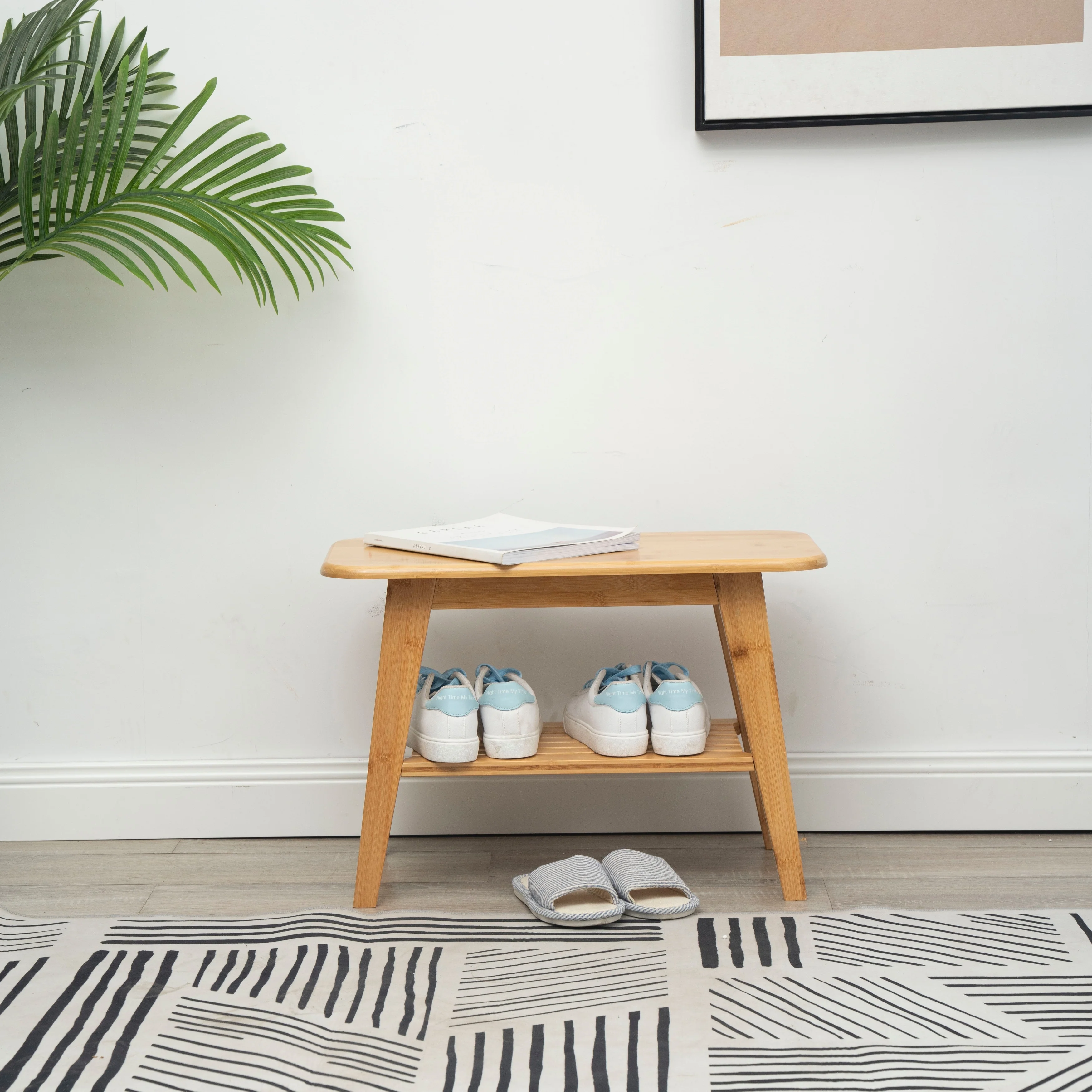 Bamboo Shoe Rack for Entryway, Shoe & Entryway Bench