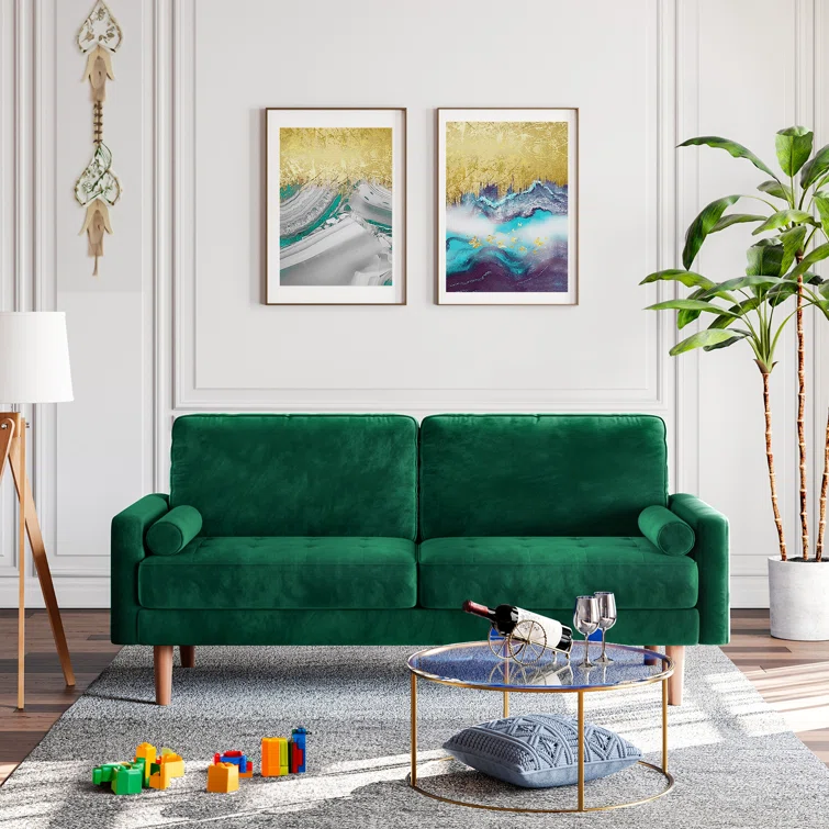 Enedelia 69.3'' W Velvet Loveseat Upholstered Sofa