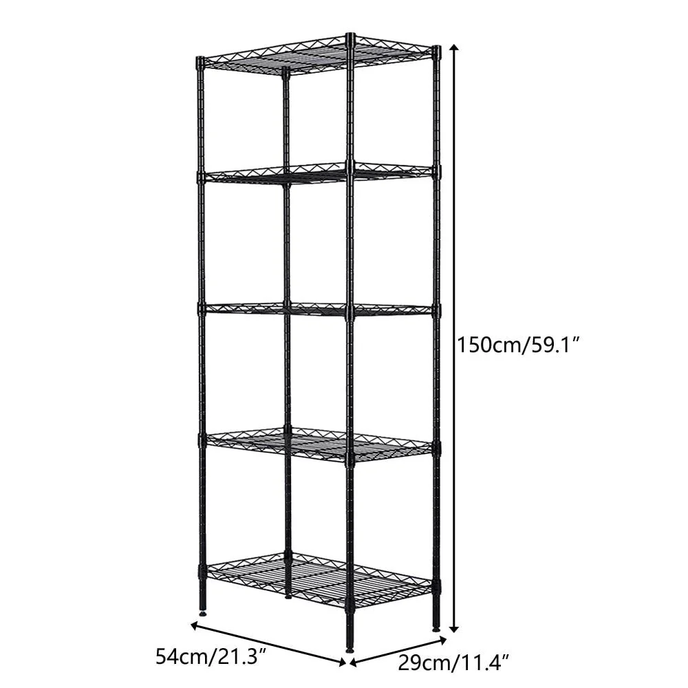 5 Tier Adjustable Metal Standing Storage Shelves Wire Shelving