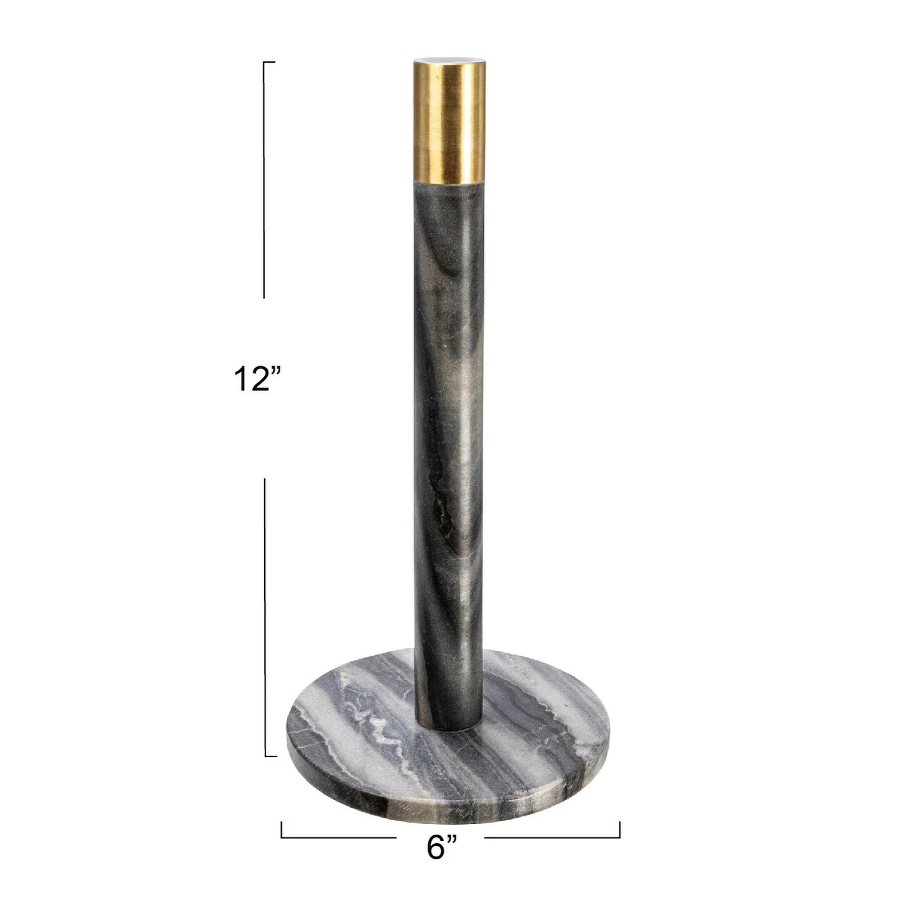 Marble Paper Towel Holder with Brass Accent Band