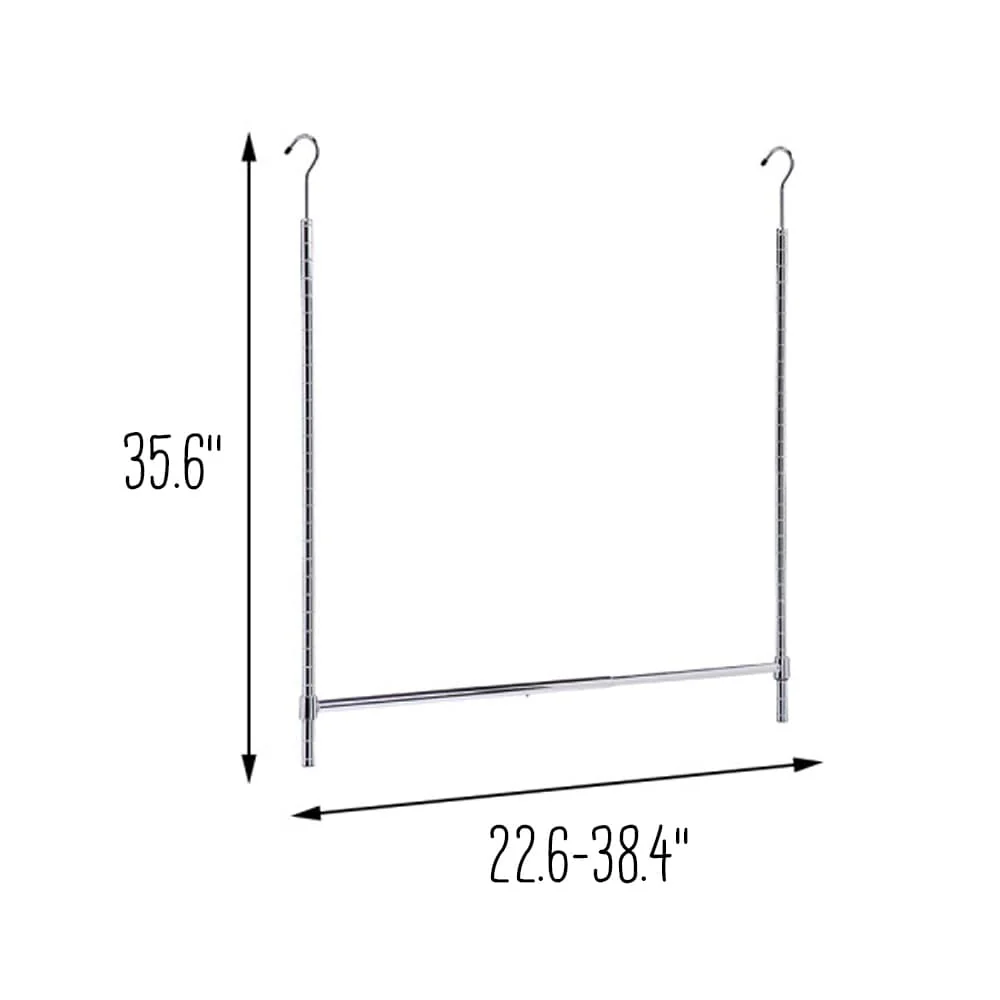 Honey-Can-Do Chrome Adjustable Hanging Closet Rod