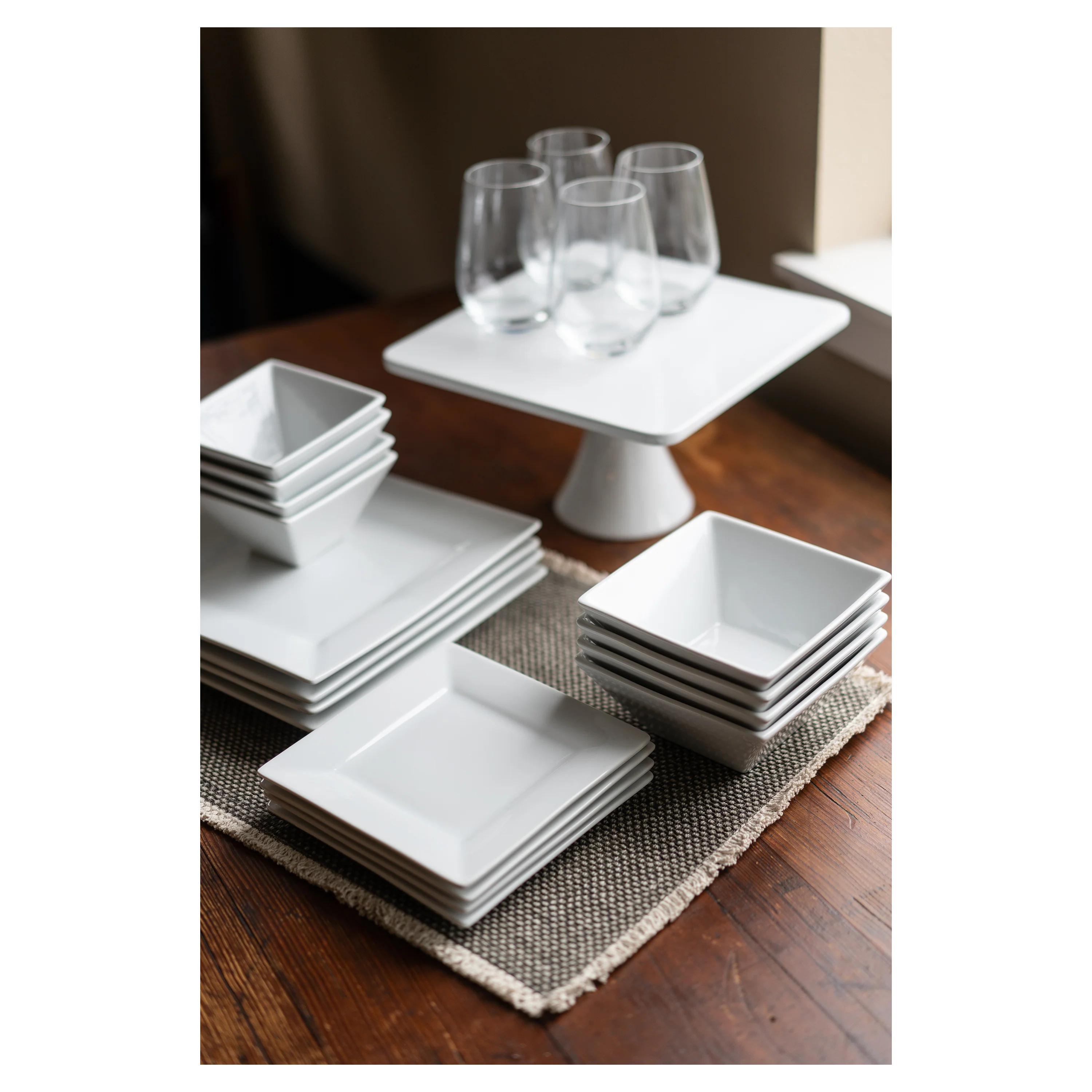 Square Pedestal Cake Stand