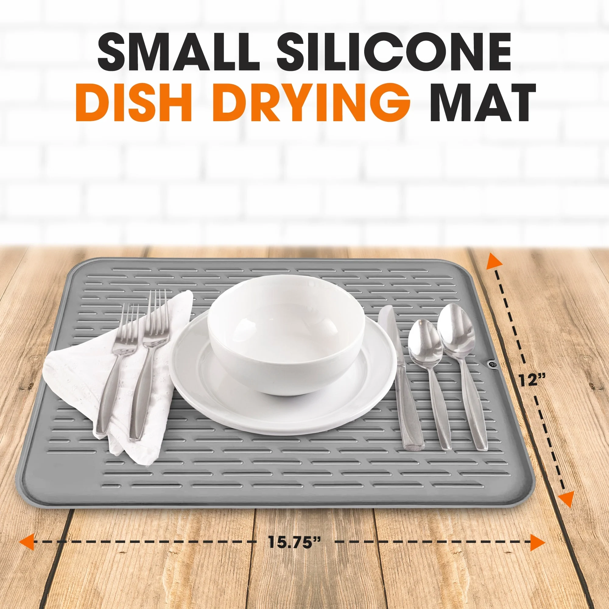 Cheer Collection Silicone Large Dish Drying Mat for Kitchen Counter