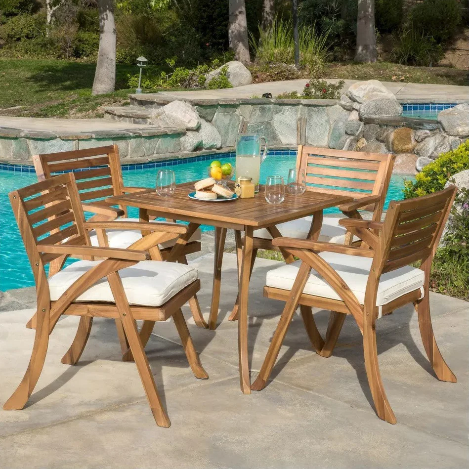 Hermosa 5-Piece Wood Outdoor Dining Set