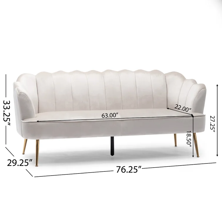 Conesha 76.25'' Velvet Sofa