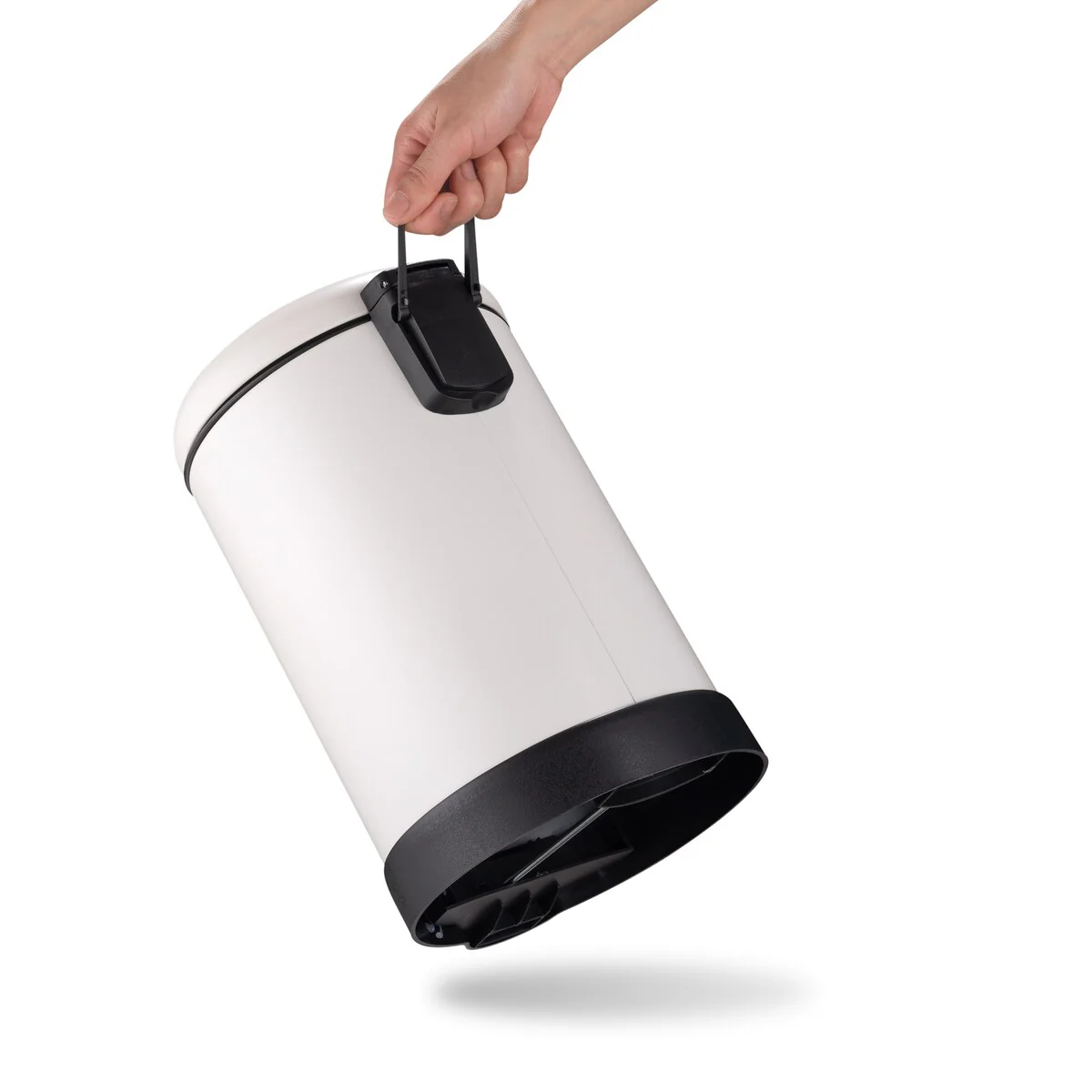 Qualiazero TWO 1.6 Gal Round Step On Trash Cans, Stainless Steel, Twin Pack