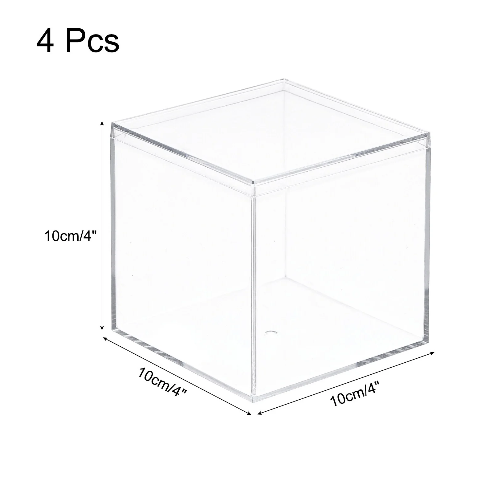 Acrylic Storage Box Square Display Case with Lid, Container Box - Clear
