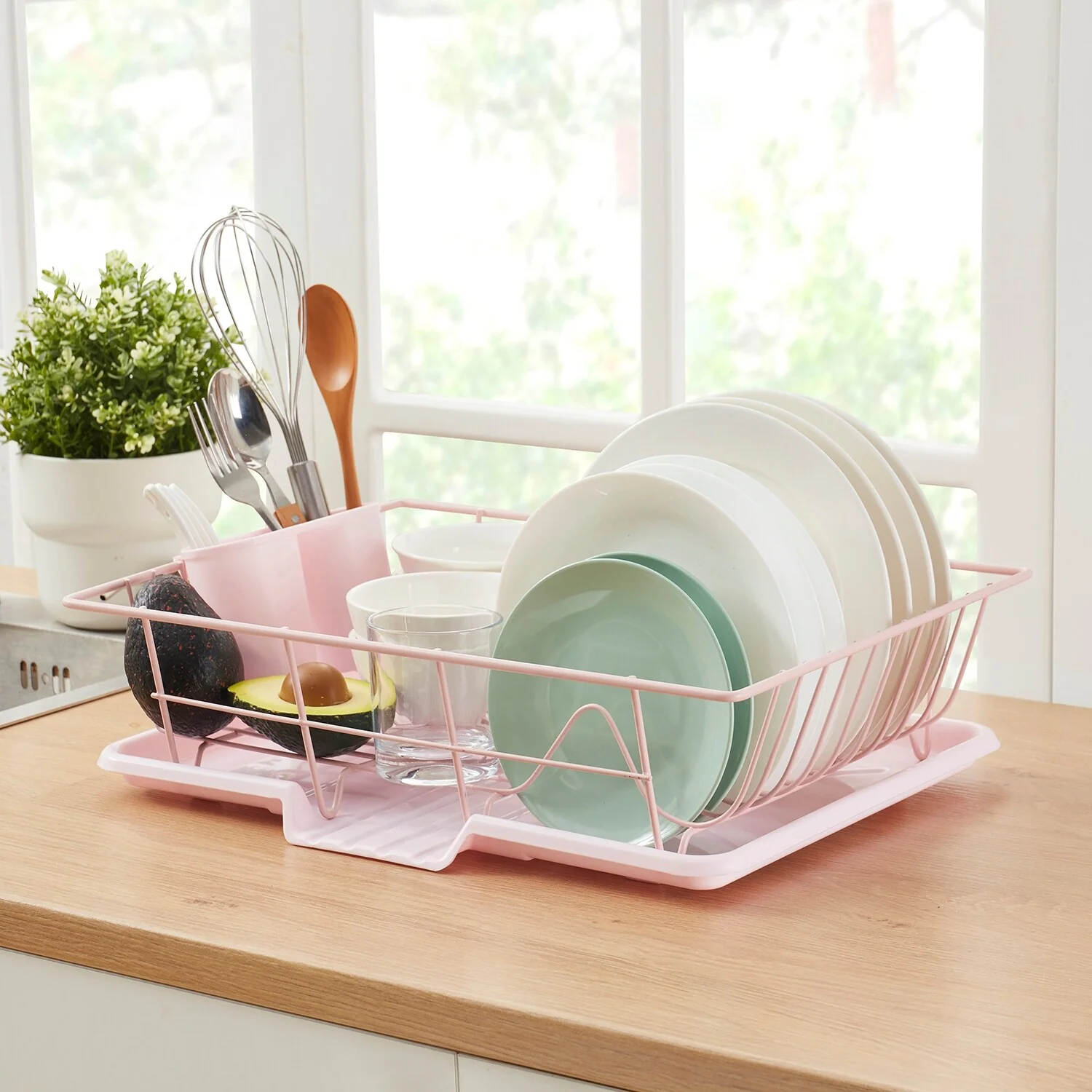 Sweet Home Collection 3-Piece Kitchen Sink Dish Drainer Set
