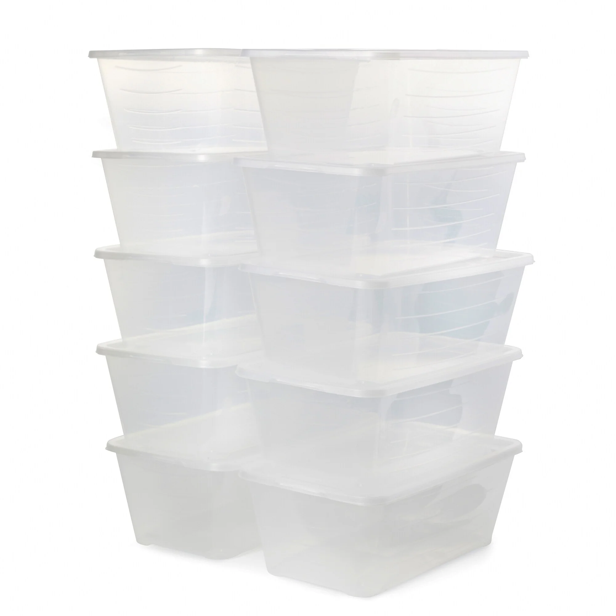 Life Story 6L Shoe and Closet Storage Box Stacking Containers, Clear (10 Pack)
