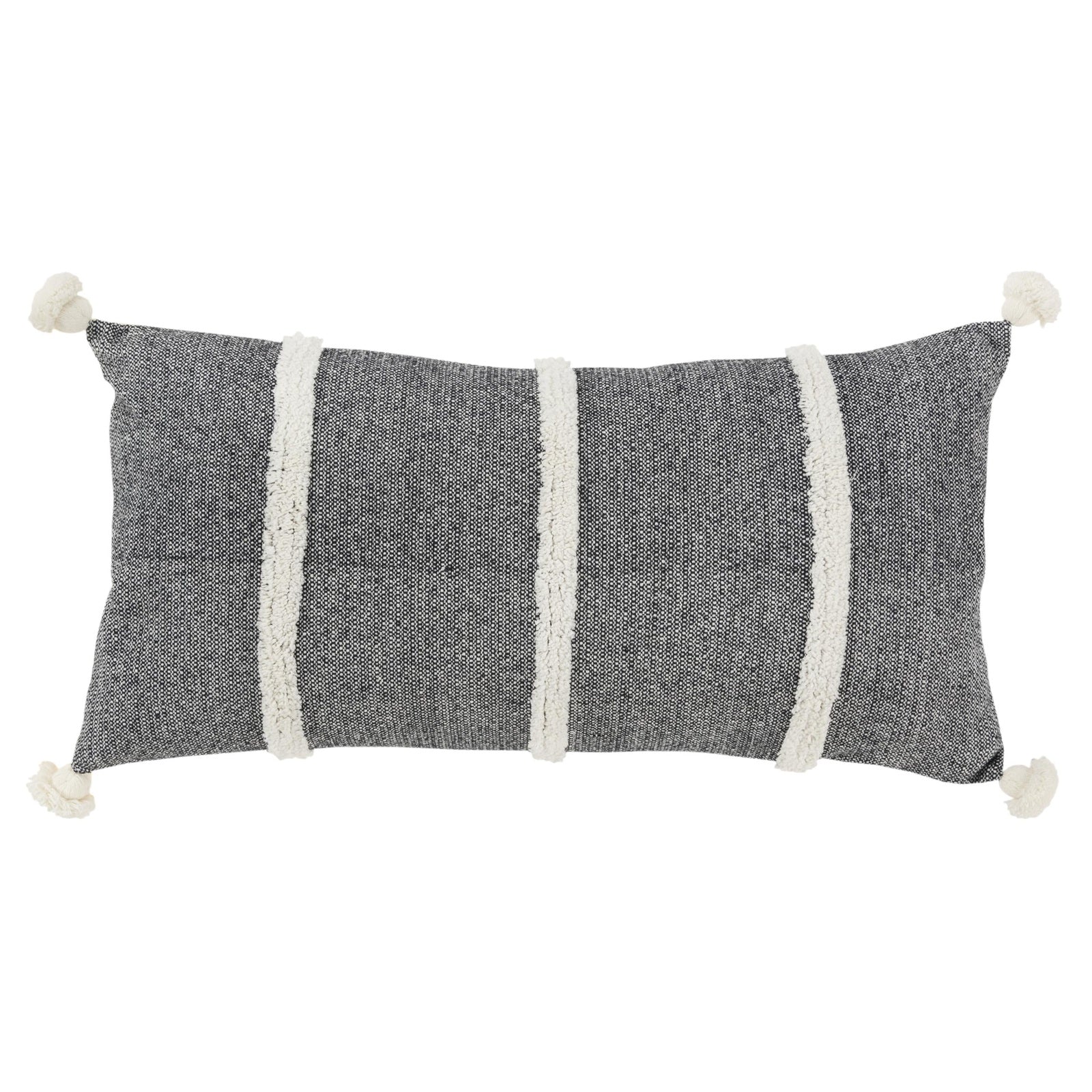 Woven Cotton Stripe Decorative Throw Pillow