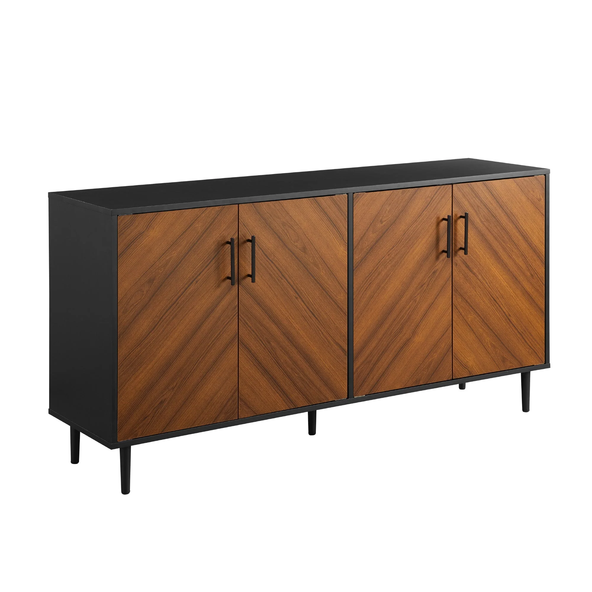 Quenched Buffet Cabinet with Metal Legs and 4 Doors