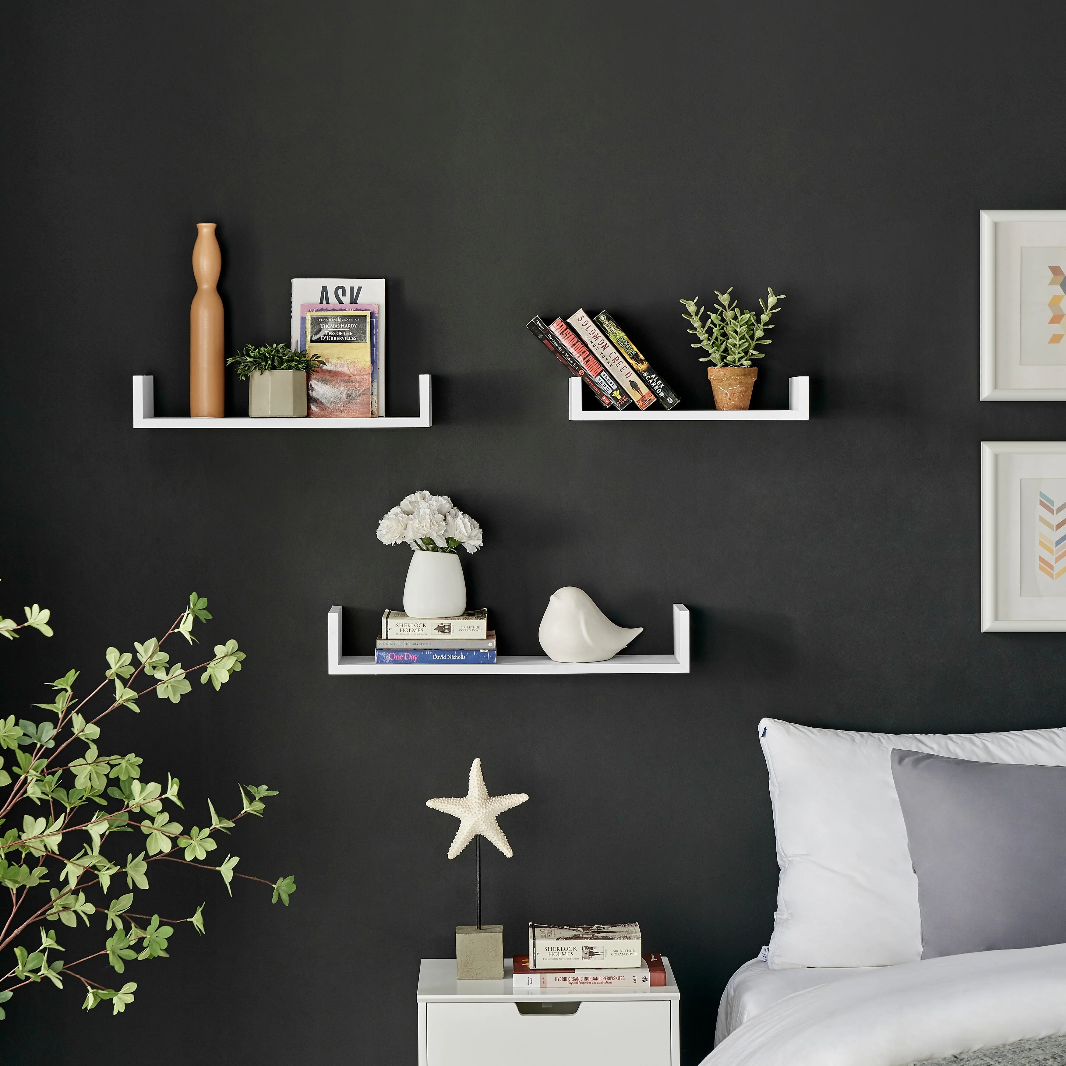 Danya B. Aalto U-Shaped Floating Wall Shelves - Set of 3